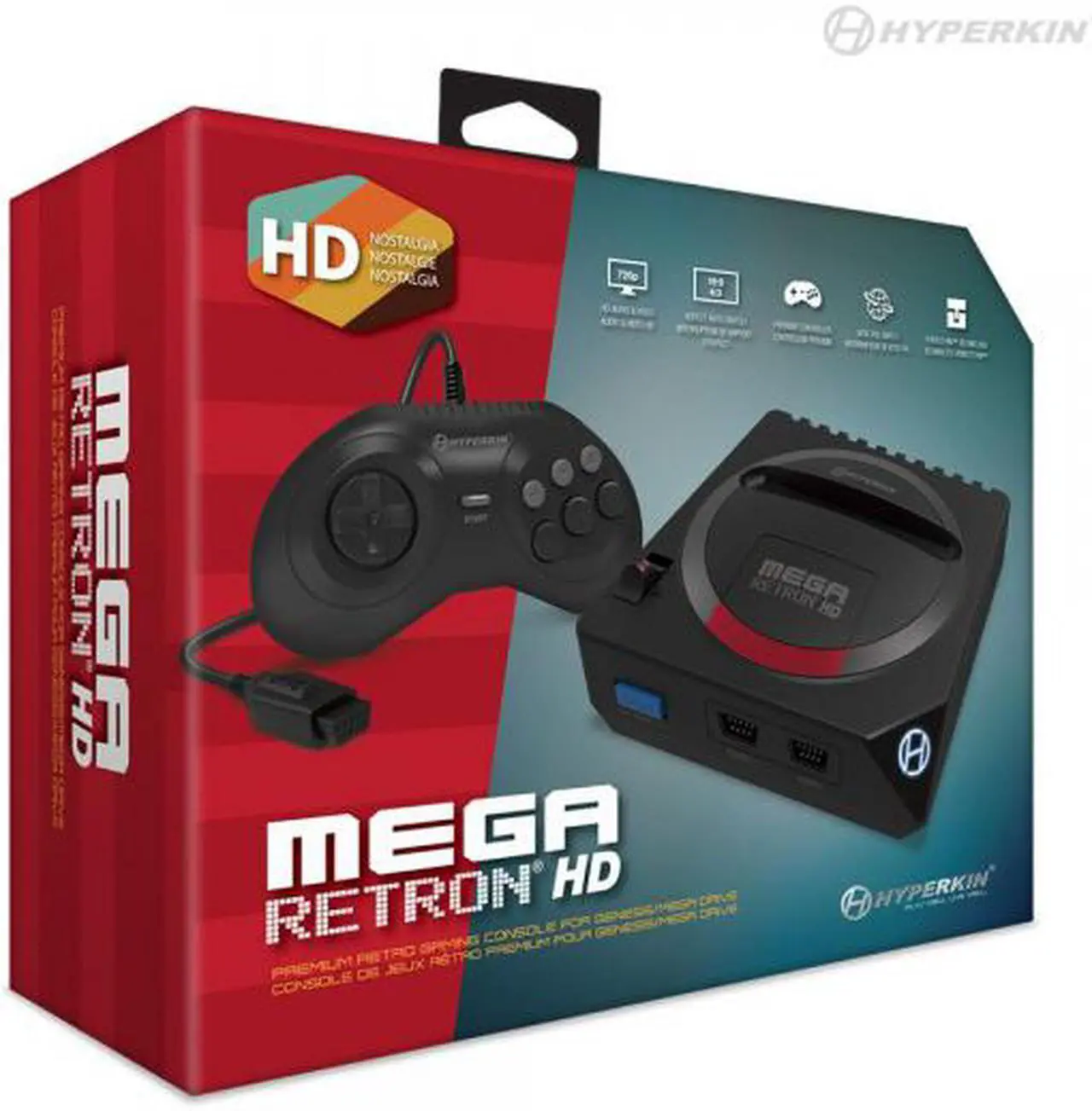 Alt view image 3 of 9 - Hyperkin Megaretron HD Gaming Console For Genesis/Mega Drive Black