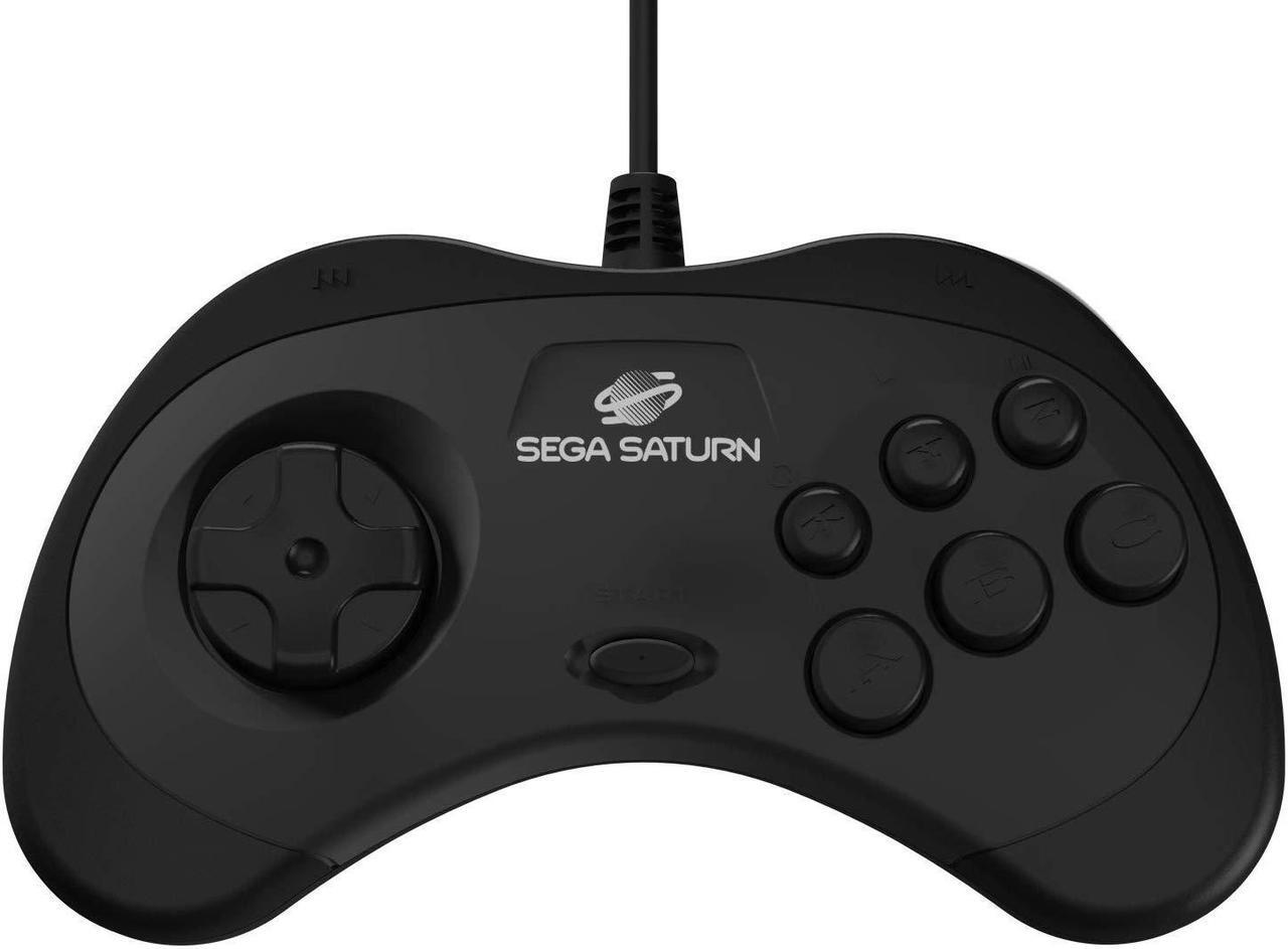 Alt view image 3 of 11 - Retro-Bit Official Sega Saturn USB Controller Pad for PC, Mac, Steam, RetroPie, Raspberry Pi - USB Port - Black