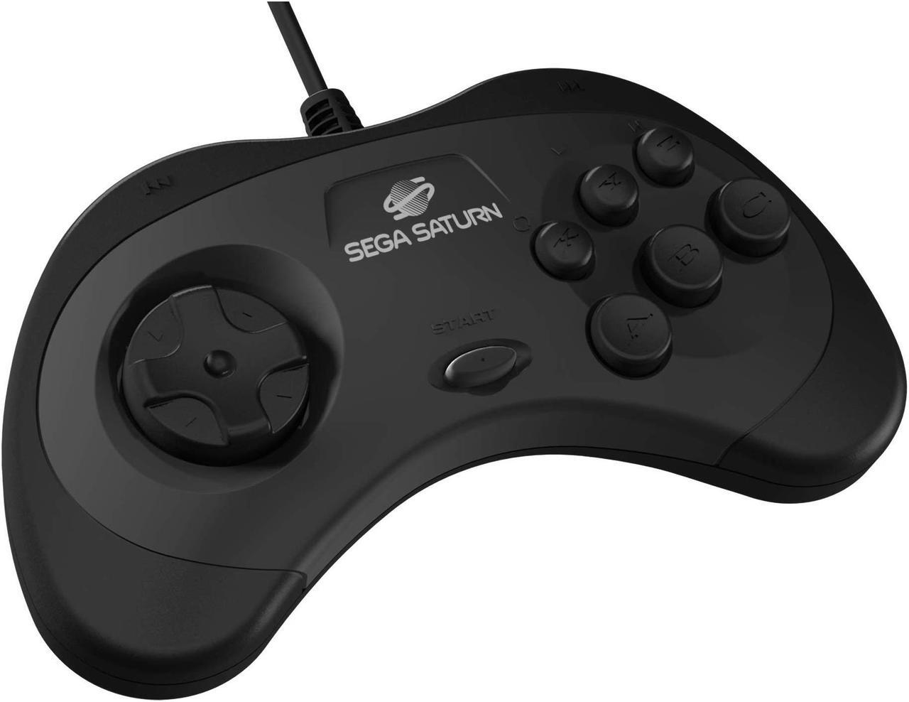 Alt view image 6 of 11 - Retro-Bit Official Sega Saturn USB Controller Pad for PC, Mac, Steam, RetroPie, Raspberry Pi - USB Port - Black