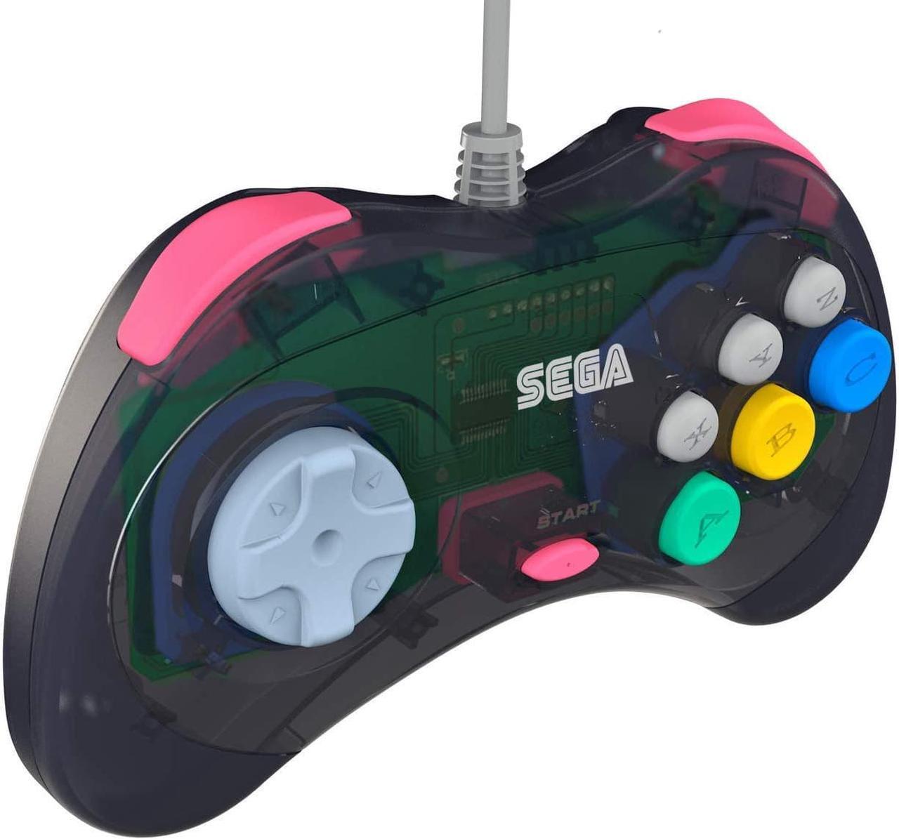 Alt view image 3 of 17 - Retro-Bit Official Sega Saturn USB Controller Pad for PC, Mac, Steam, RetroPie, Raspberry Pi - USB Port - Slate Gray
