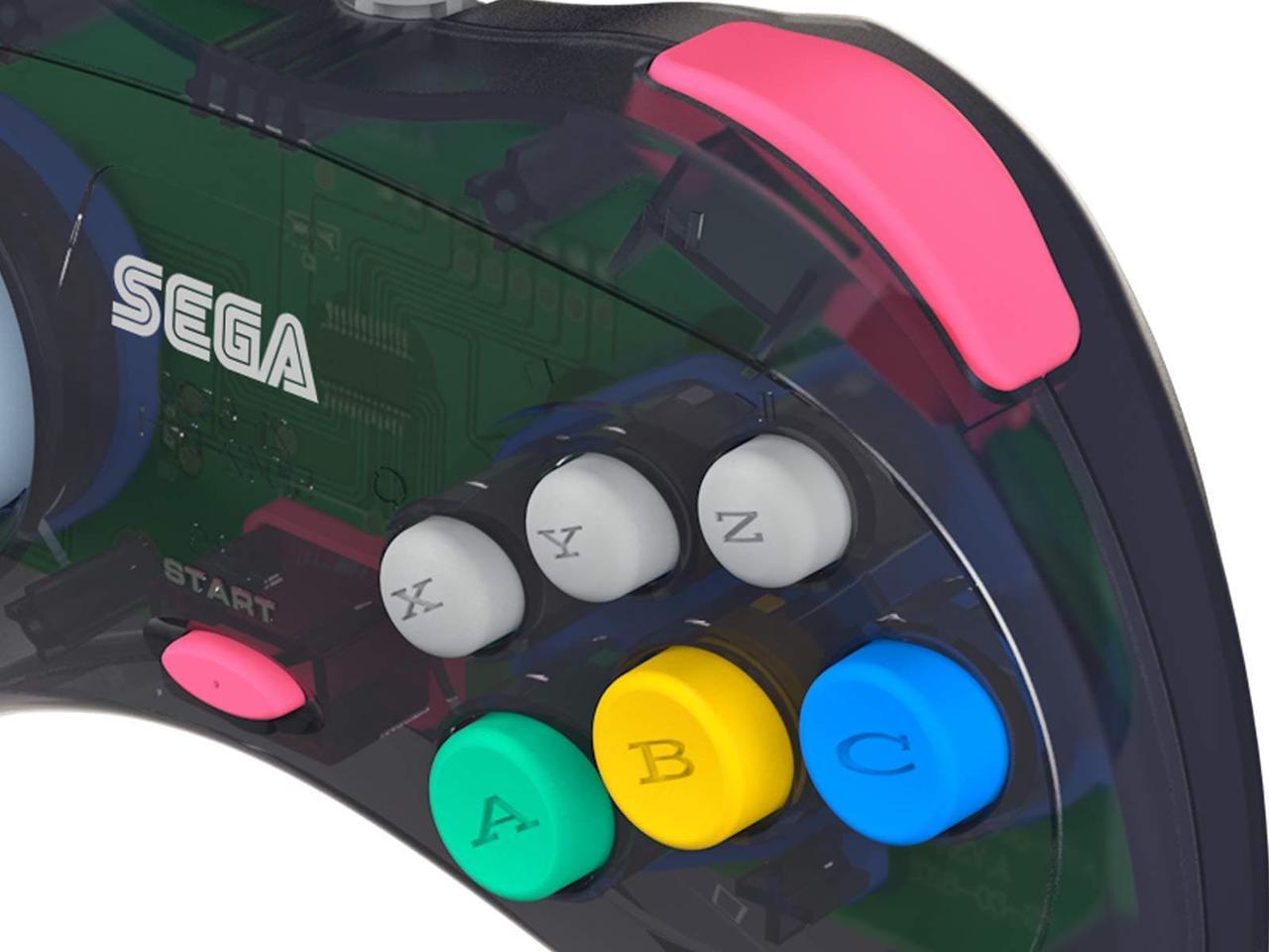 Alt view image 6 of 17 - Retro-Bit Official Sega Saturn USB Controller Pad for PC, Mac, Steam, RetroPie, Raspberry Pi - USB Port - Slate Gray