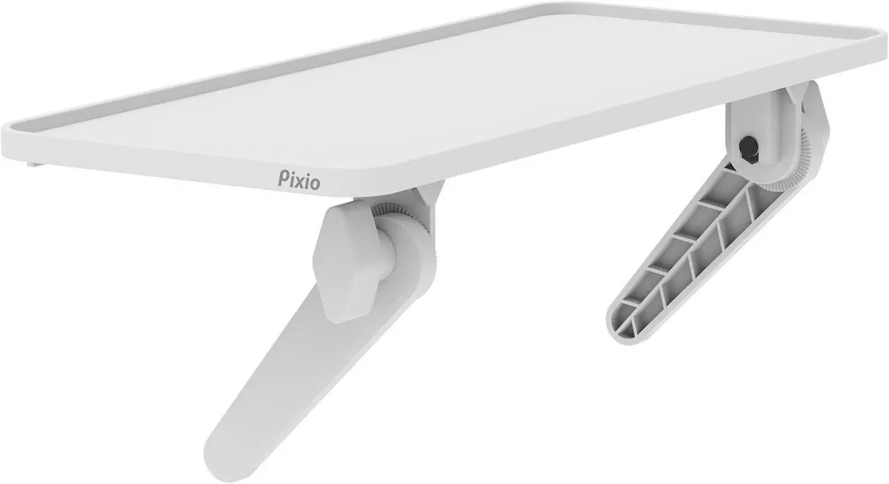 Alt view image 2 of 7 - Pixio 12 inch White Monitor Storage Top Shelf - Adjustable Platform, Universal Fit, Holds Up to 13lbs, Works on TV, Flat, Curved Monitors, Storage for Webcams, Clocks, Phone, Figures