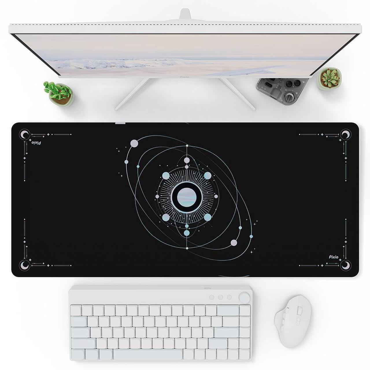 Alt view image 5 of 5 - Pixio Mouse Pads - 36 x 16 inch XXL Cosmic Orbit Black Multifunctional Large Desk Mats for Gaming, Office, Desktop Anti-slip Waterproof Washable Computer Mouse Mat