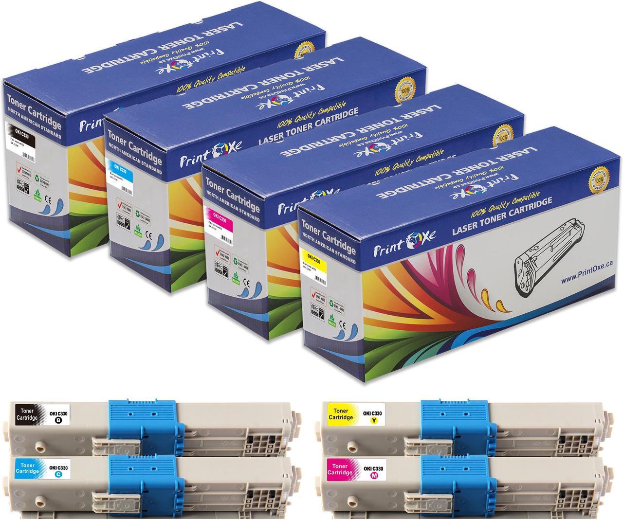 C330 Compatible Set of 4 Toner Cartridges for OKI C310 C330 C330dn C510 C530 C530dn MC361 MC362w MC562 MC362w MFP 362dn