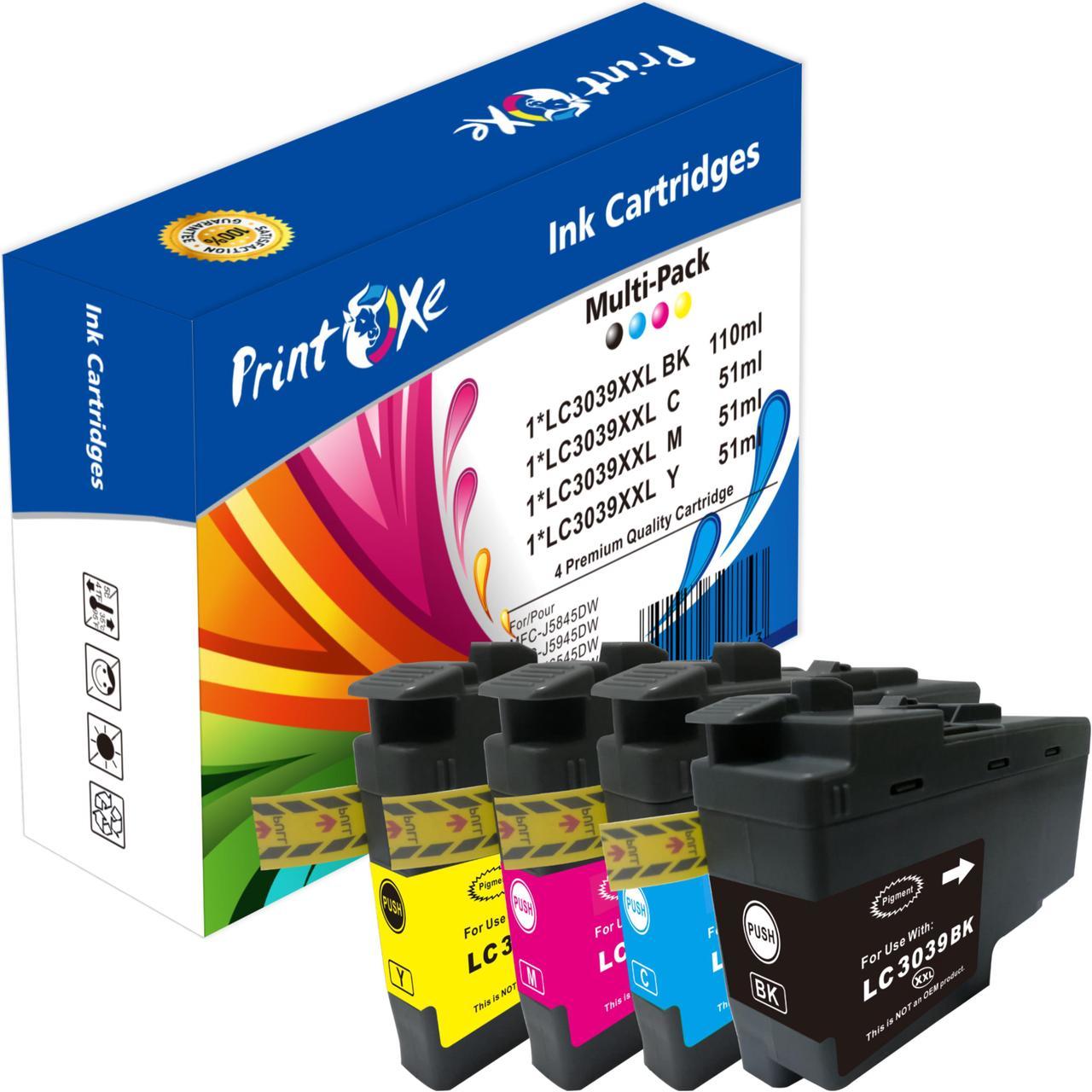 LC3039 XXL Set of 4 Compatible High Yield Ink Cartridges LC 3039 XXL for Brother MFC J5845DW / J5945DW / 6545DW / J6945DW