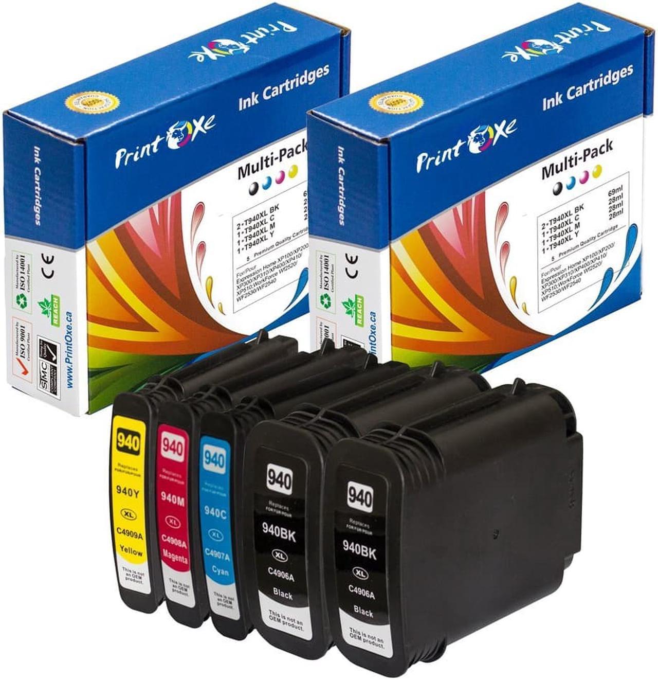 940XL Compatible Ink Cartridges (2 Black, 1 Cyan, 1 Magenta, & 1 Yellow) 940 Non OEM