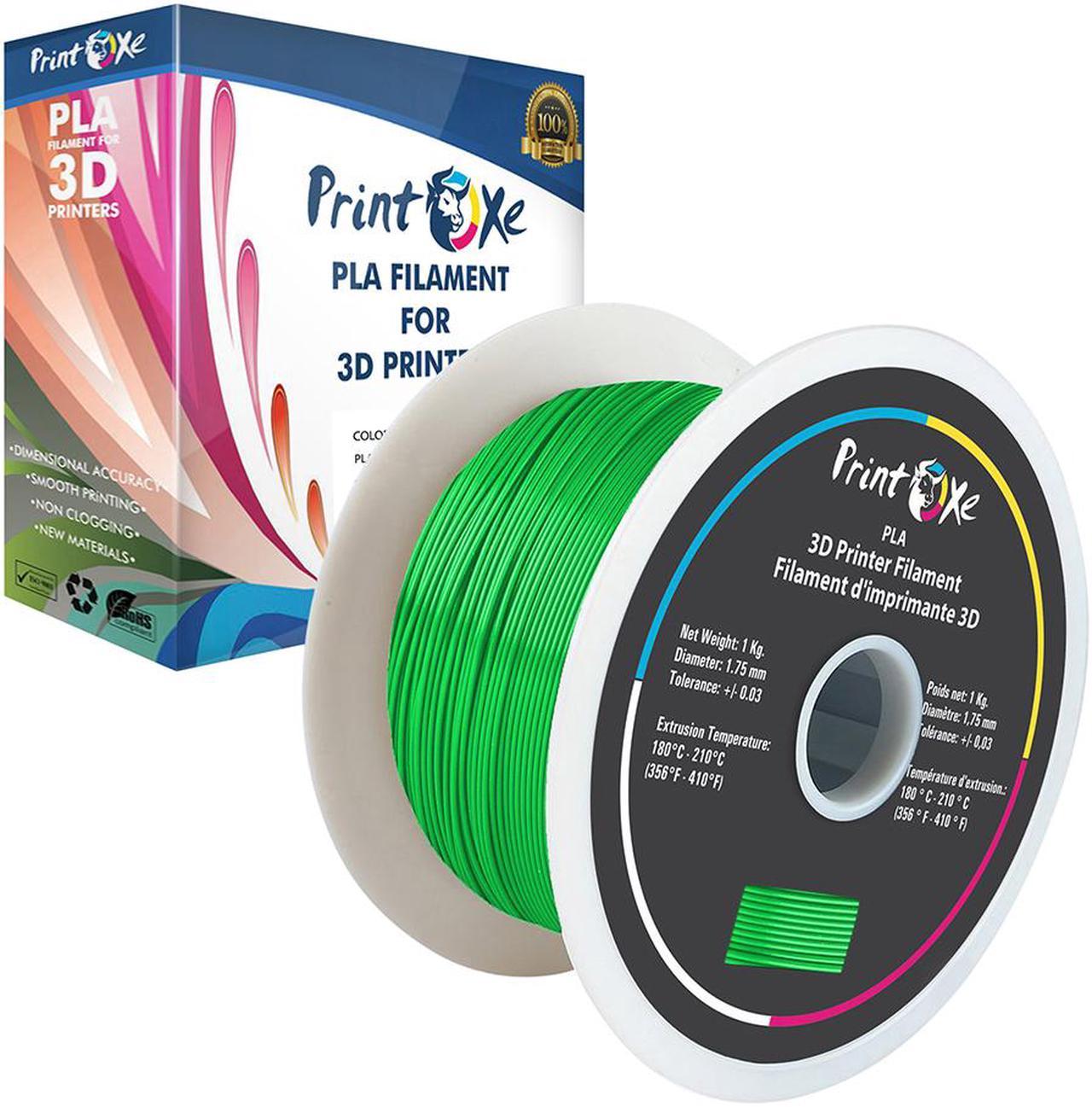 3D GREEN PLA Printer Filament 1.75mm Diameter - Net 1Kg Spool (2.2 LBs) Dimensional Accuracy +/- 0.03 mm