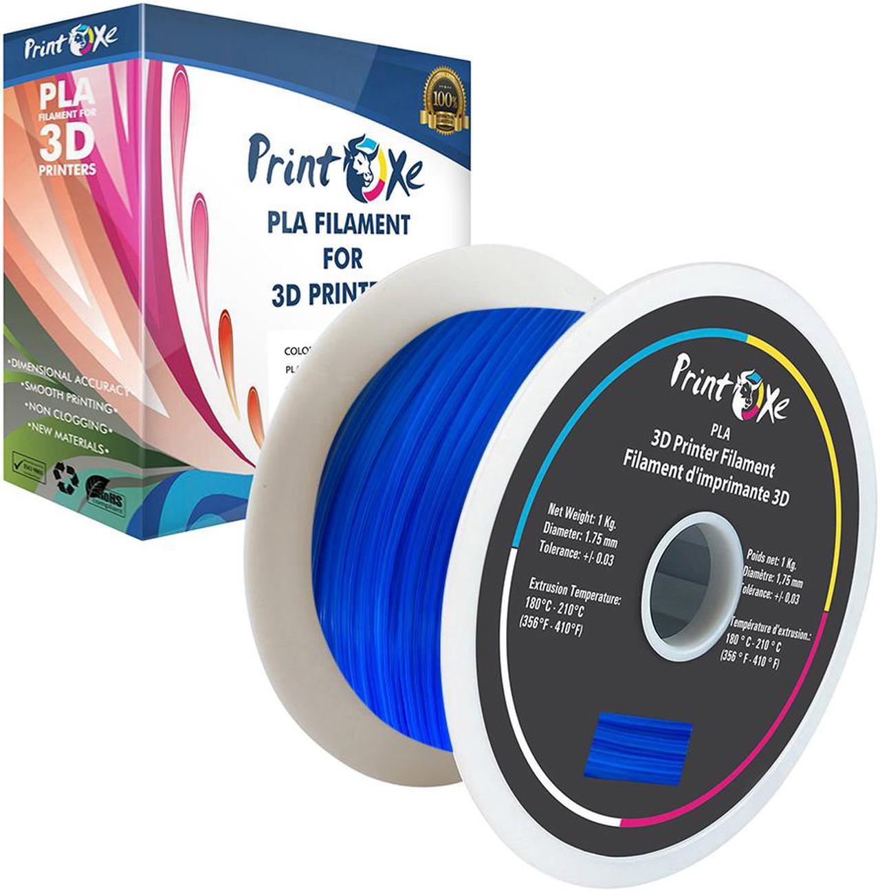 3D Transparent Blue PLA Printer Filament 1.75 - 1Kg Spool (2.2 LBs) Dimensional Accuracy +/- 0.03 mm