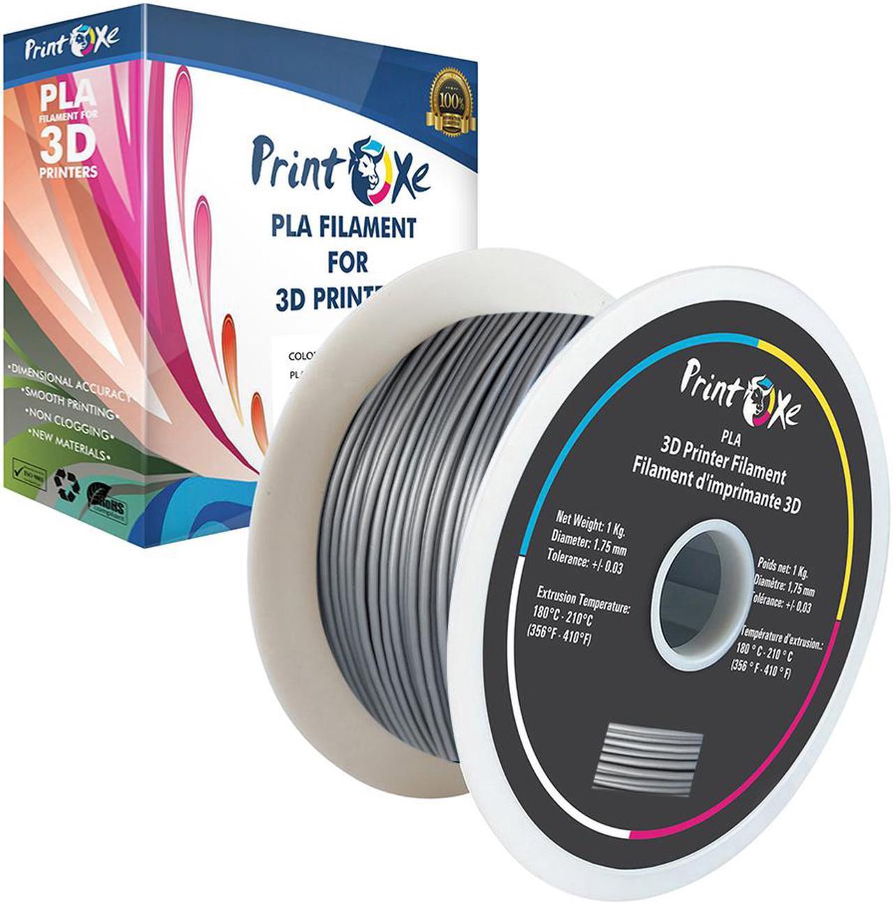 3D Silver PLA Printer Filament 1.75-1Kg Spool (2.2 LBs) Dimensional Accuracy +/- 0.03 mm