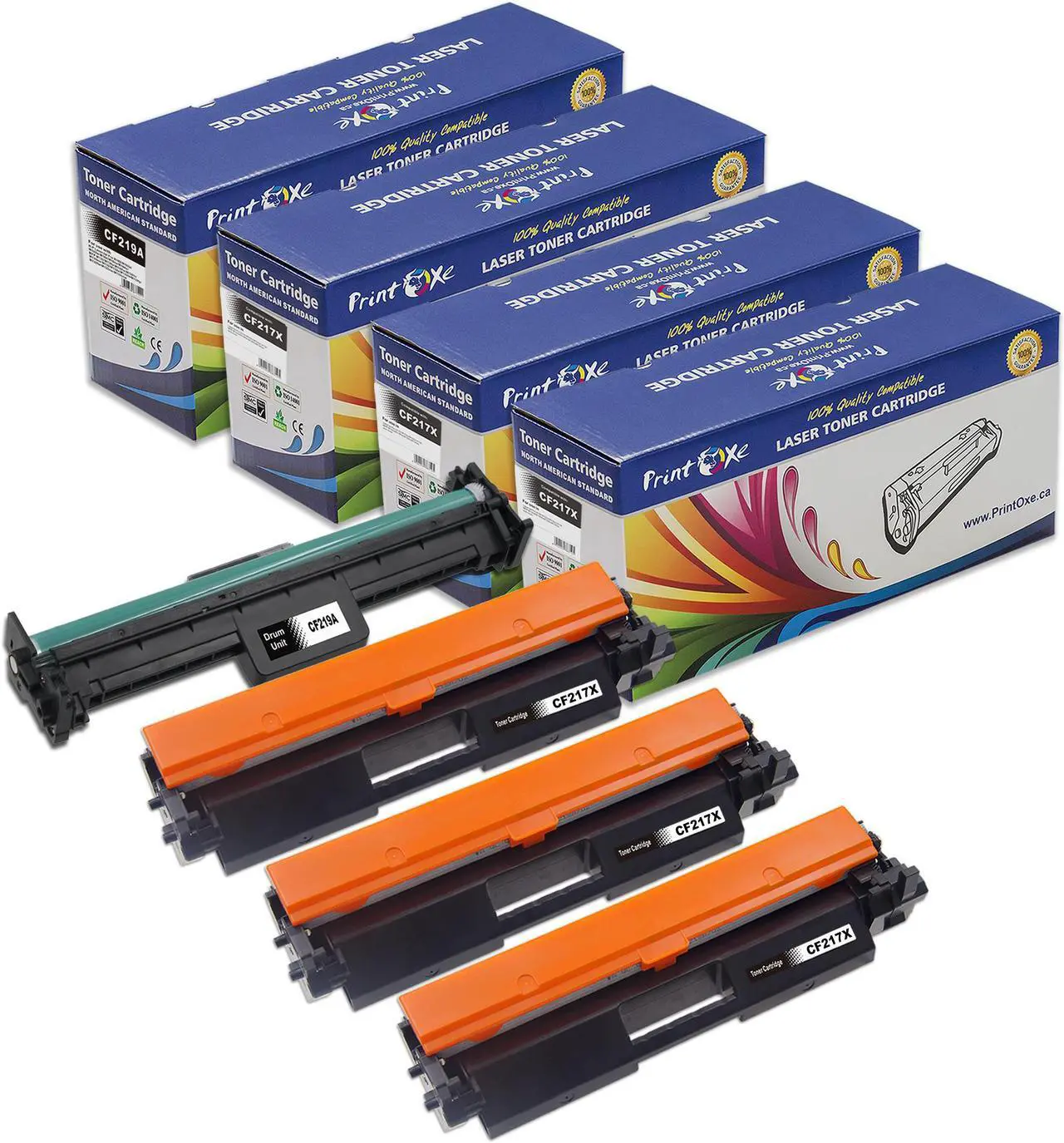 Main image of CF217X & CF219A Compatible 3 Toners 17X & Drum High Yield Toners of CF217A / 17A Each Toner Yield 4,000 Pages 4 Units for HP Laser Pro M102 M102a M102w M130 and MFP M130a M130fw M130nw