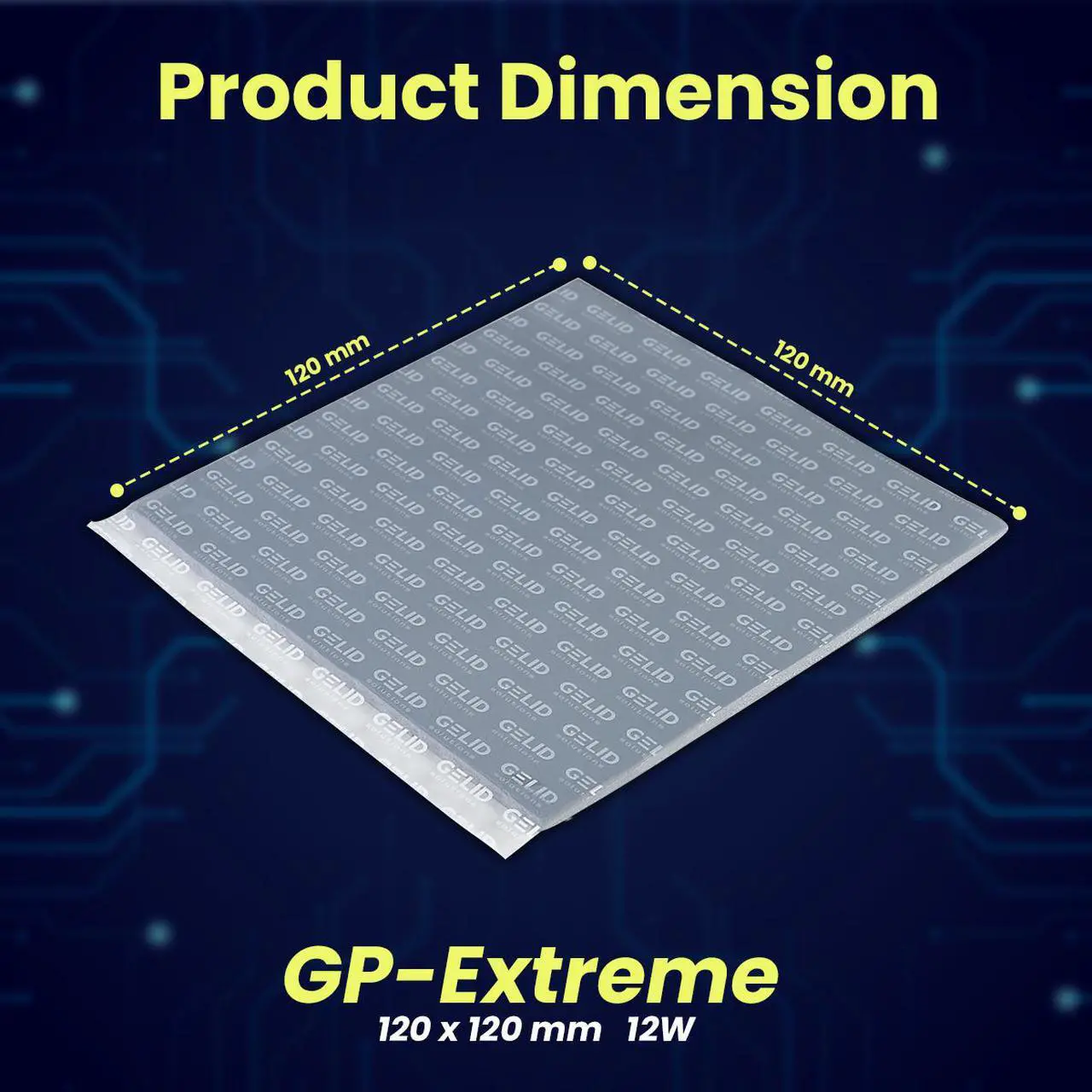 Alt view image 2 of 6 - Gelid Solutions GP-Extreme 12W-Thermal Pad 120x120x2.0mm. Excellent Heat Conduction, Ideal Gap Filler. Easy Installation 120 x 120 x 2.0 mm