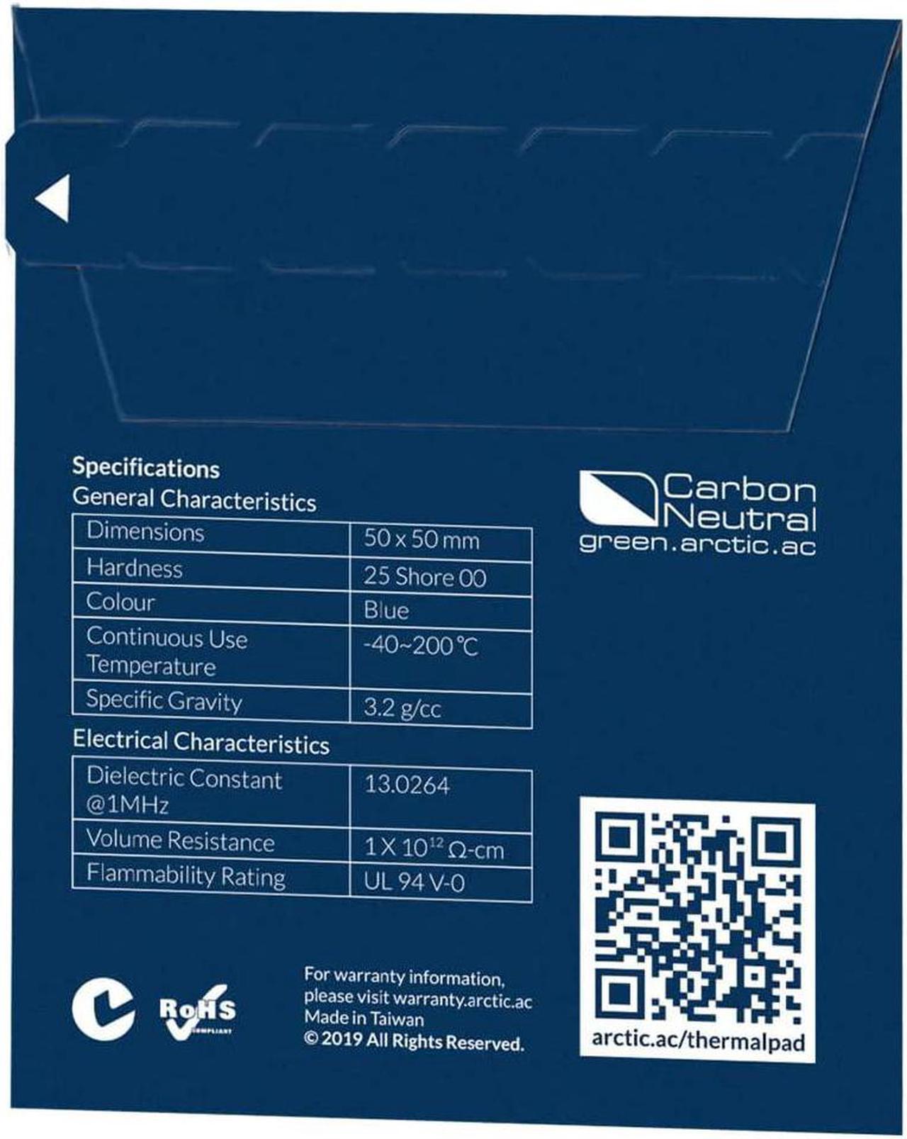 Alt view image 4 of 4 - ARCTIC TP-2: Performance Thermal Pad, 50 x 50 x 1.5 mm (1 Piece) - Thermal pad, Excellent heat conduction, Low hardness, Ideal gap filler, Easy installation, Safe handling 50 x 50 x 1.5 mm