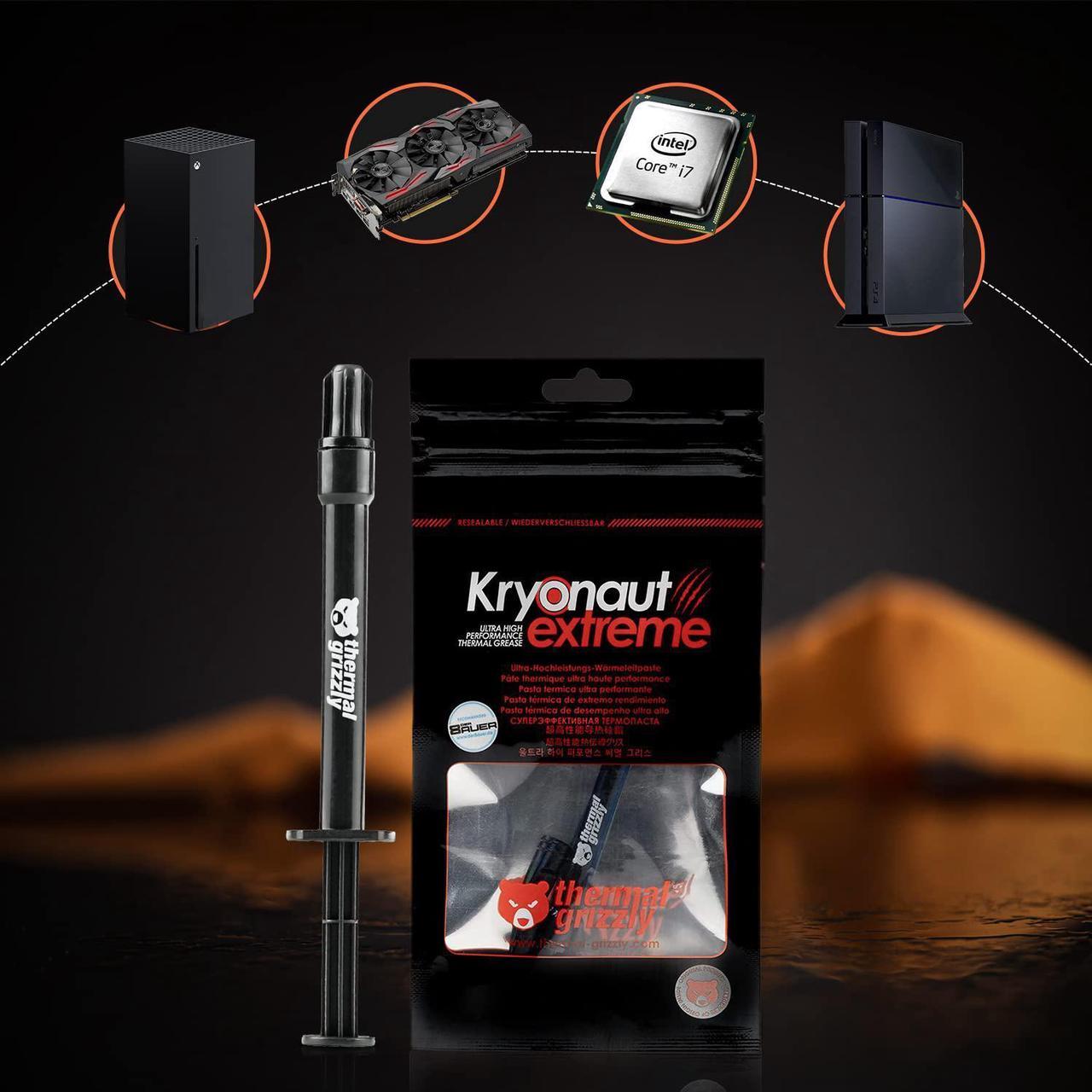 Alt view image 7 of 7 - Thermal Grizzly Kryonaut Extreme Bundle The High Performance Thermal Paste for Cooling All Processors, Graphics Cards, Heat Sinks in Computers & Consoles Includes Extra Cloth, Pads & Spatula (2 Gram)