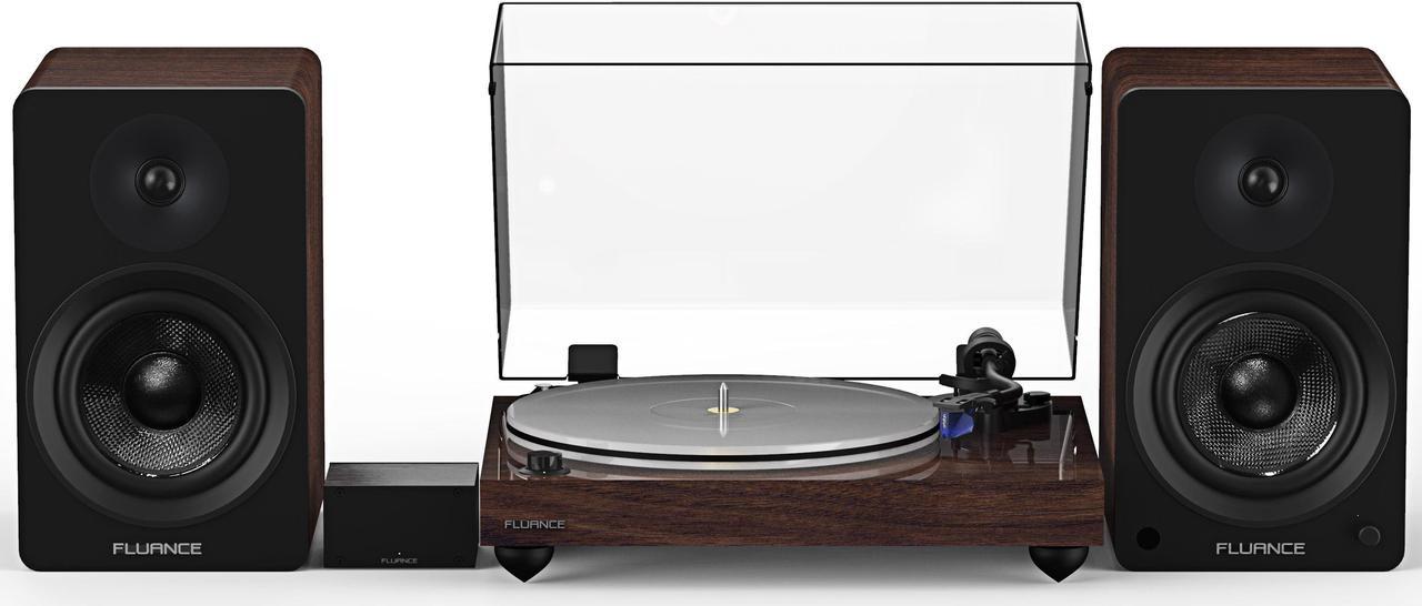 Fluance Reference RT85 High Fidelity Vinyl Turntable with PA10 Phono Preamp and Ai61 Powered 6.5" Bookshelf Speakers, Ortofon 2M Blue Cartridge, 120W Class D Amplifier, Bluetooth (Natural Walnut)