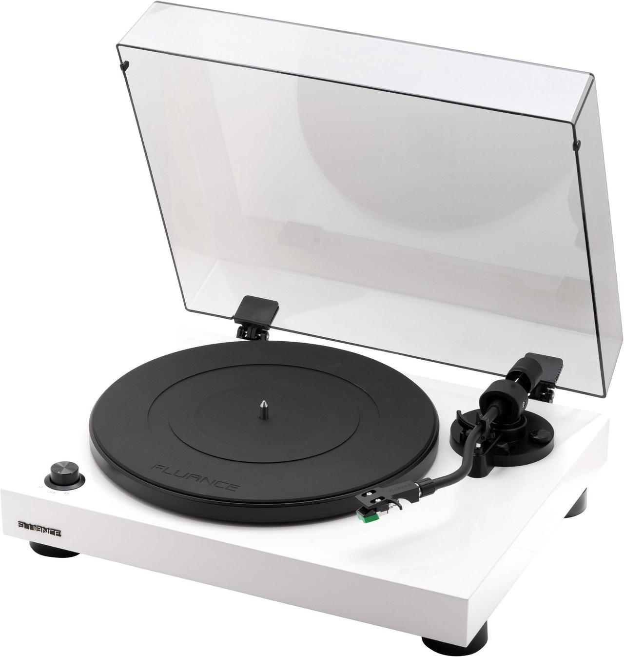 Fluance RT81 Elite High Fidelity Vinyl Turntable Record Player with Audio Technica AT95E Cartridge, Belt Drive, Built-in Preamp, Adjustable Counterweight, High Mass MDF Wood Plinth - Piano White