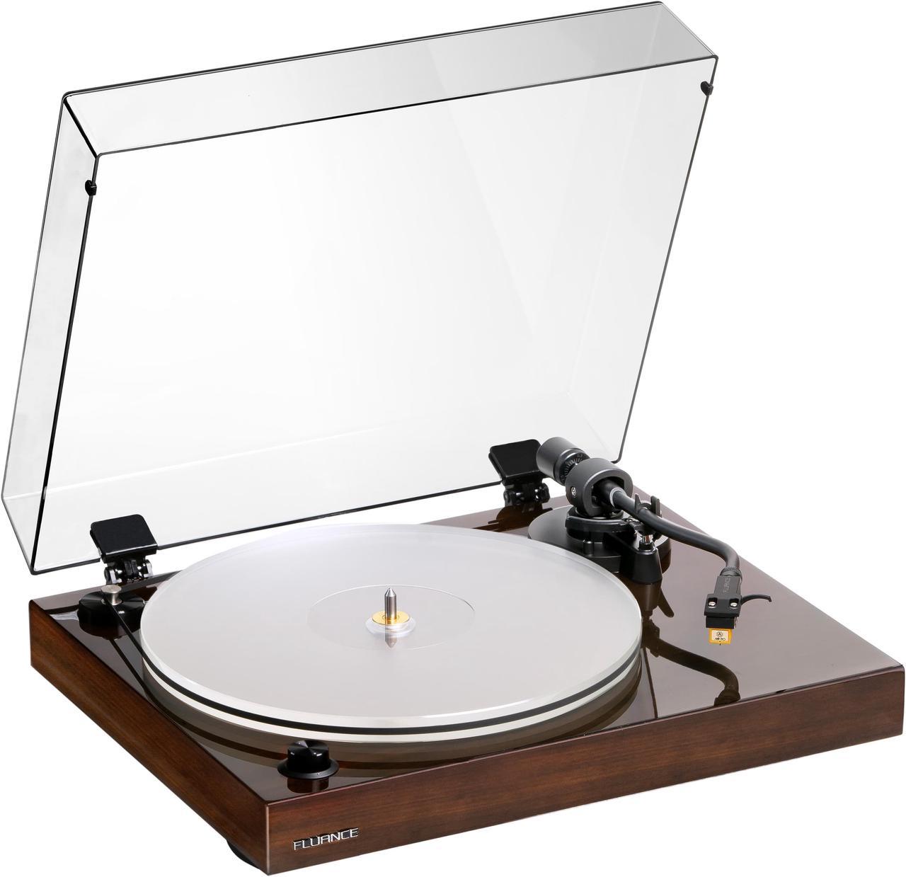 Fluance RT85N Reference High Fidelity Vinyl Turntable Record Player with Nagaoka MP-110 Cartridge, Acrylic Platter, Speed Control Motor, High Mass MDF Wood Plinth, Vibration Isolation Feet - Walnut