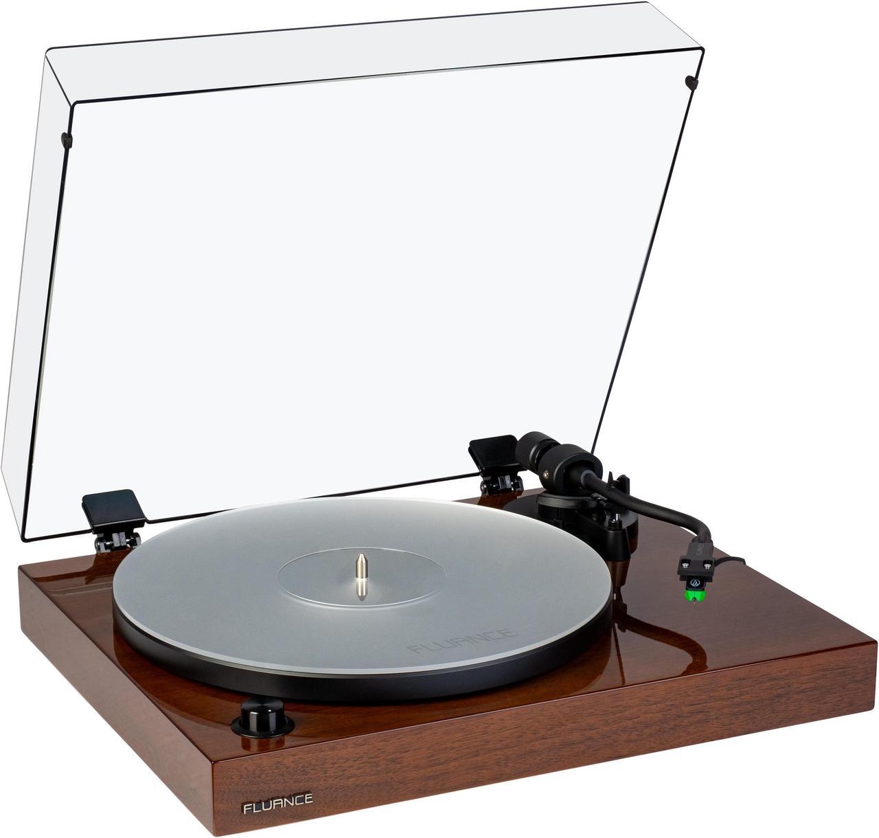 Fluance RT81+ Elite High Fidelity Vinyl Turntable Record Player, Audio Technica VM95E Cartridge, Anti-Resonant Platter, Acrylic Mat, Phono Preamp Wood Plinth Adjustable Isolation Feet - Natural Walnut