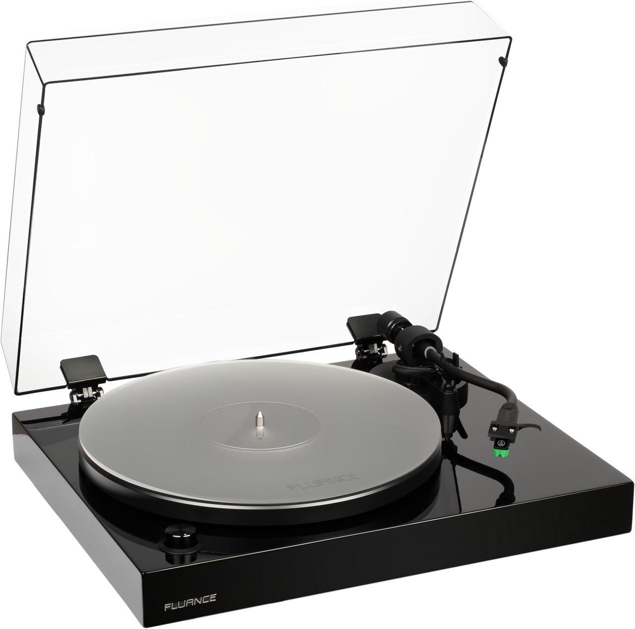 Fluance RT81+ Elite High Fidelity Vinyl Turntable Record Player, Audio Technica VM95E Cartridge, Anti-Resonant Platter, Acrylic Mat, Phono Preamp, Wood Plinth, Adjustable Isolation Feet - Piano Black