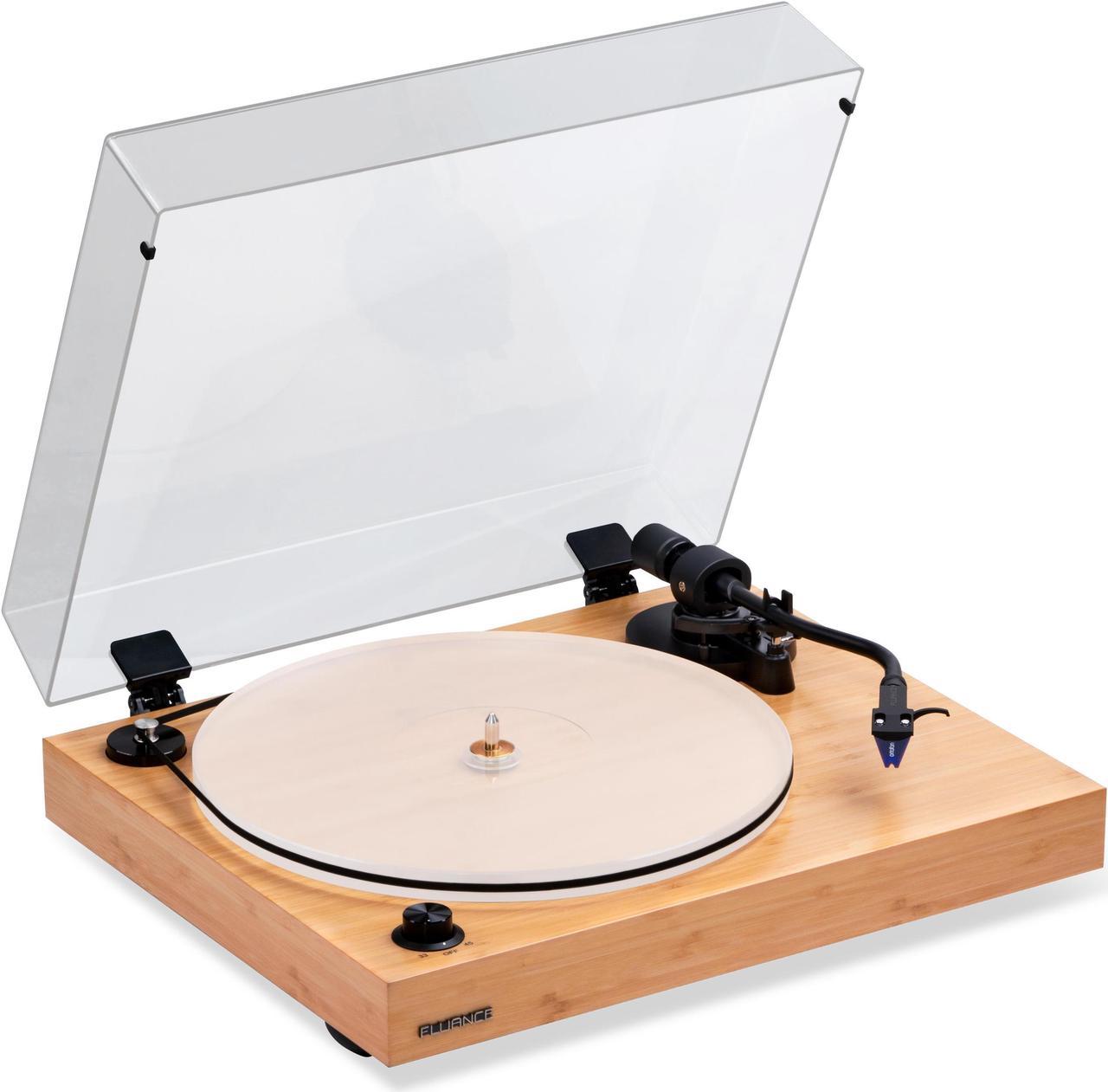 Fluance RT85 Reference High Fidelity Vinyl Turntable Record Player with Ortofon 2M Blue Cartridge, Acrylic Platter, Speed Control Motor, High Mass MDF Wood Plinth, Vibration Isolation Feet - Bamboo