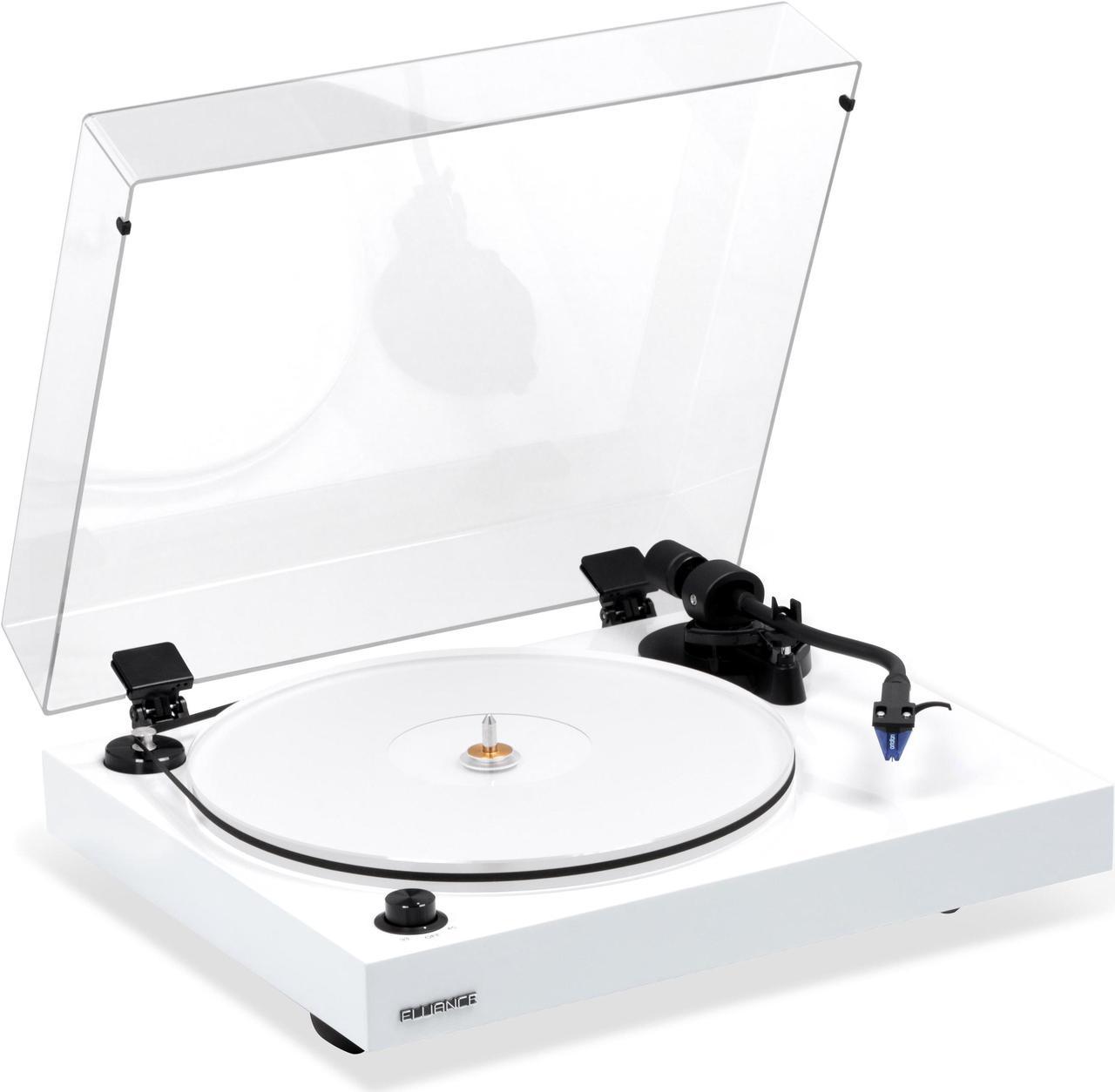 Fluance RT85 Reference High Fidelity Vinyl Turntable Record Player with Ortofon 2M Blue Cartridge, Acrylic Platter, Speed Control Motor High Mass MDF Wood Plinth Vibration Isolation Feet - Piano White