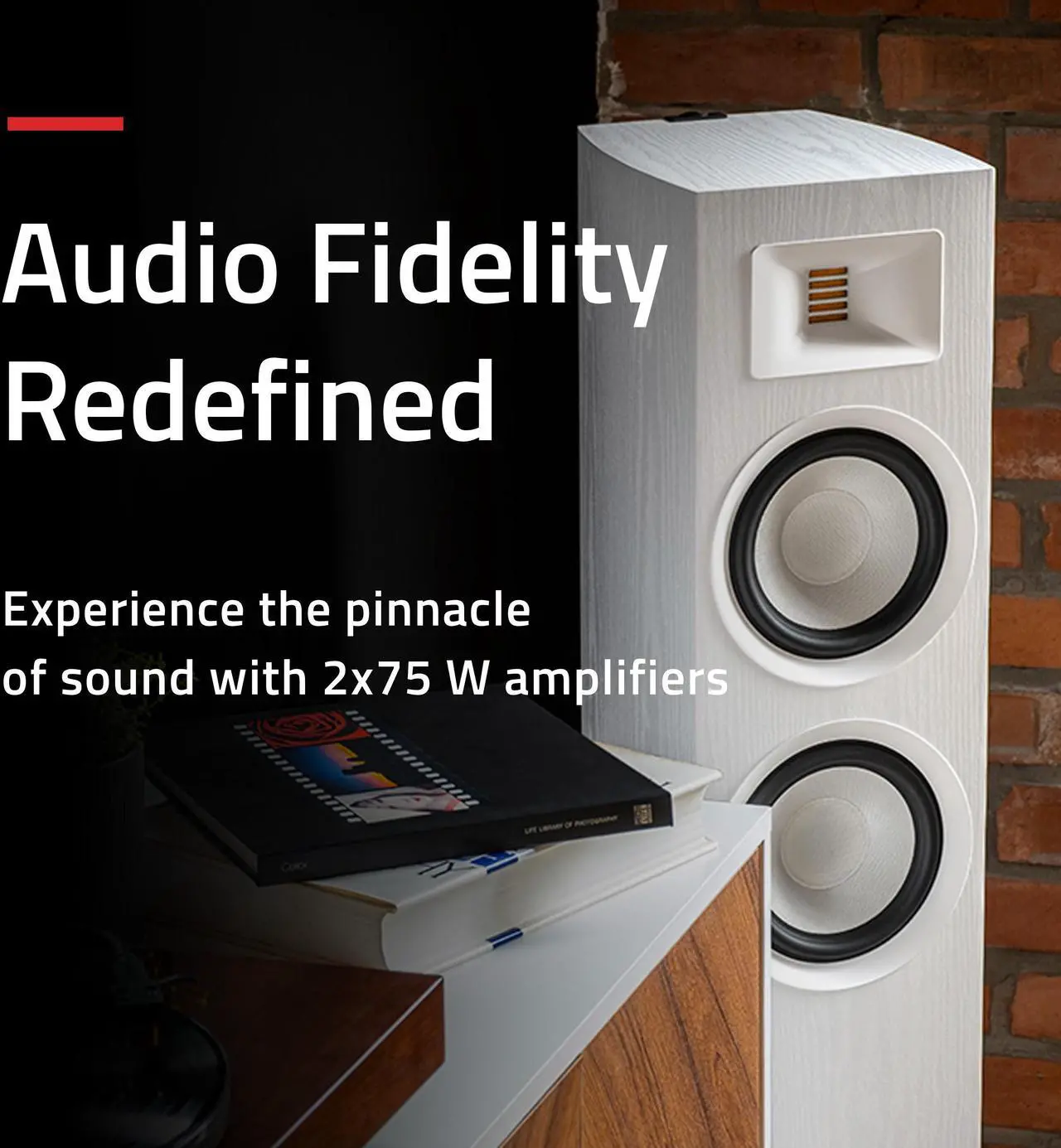 Alt view image 2 of 7 - Fluance Ri91 Reference Stereo Powered Floorstanding Tower Speakers with High Performance AMT Tweeters, 2x6.5" Drivers, 150W Amplifier for Turntable, TV, PC - HDMI, Bluetooth, RCA & Sub Out (Black Ash)