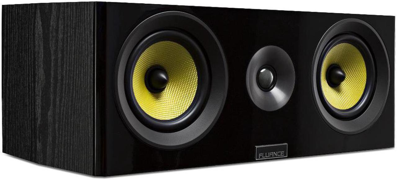 Fluance Signature HiFi 2-Way Center Channel Speaker for Enhanced Dialogue and Vocals in Home Theater Surround Sound Systems - Black Ash (HFC)