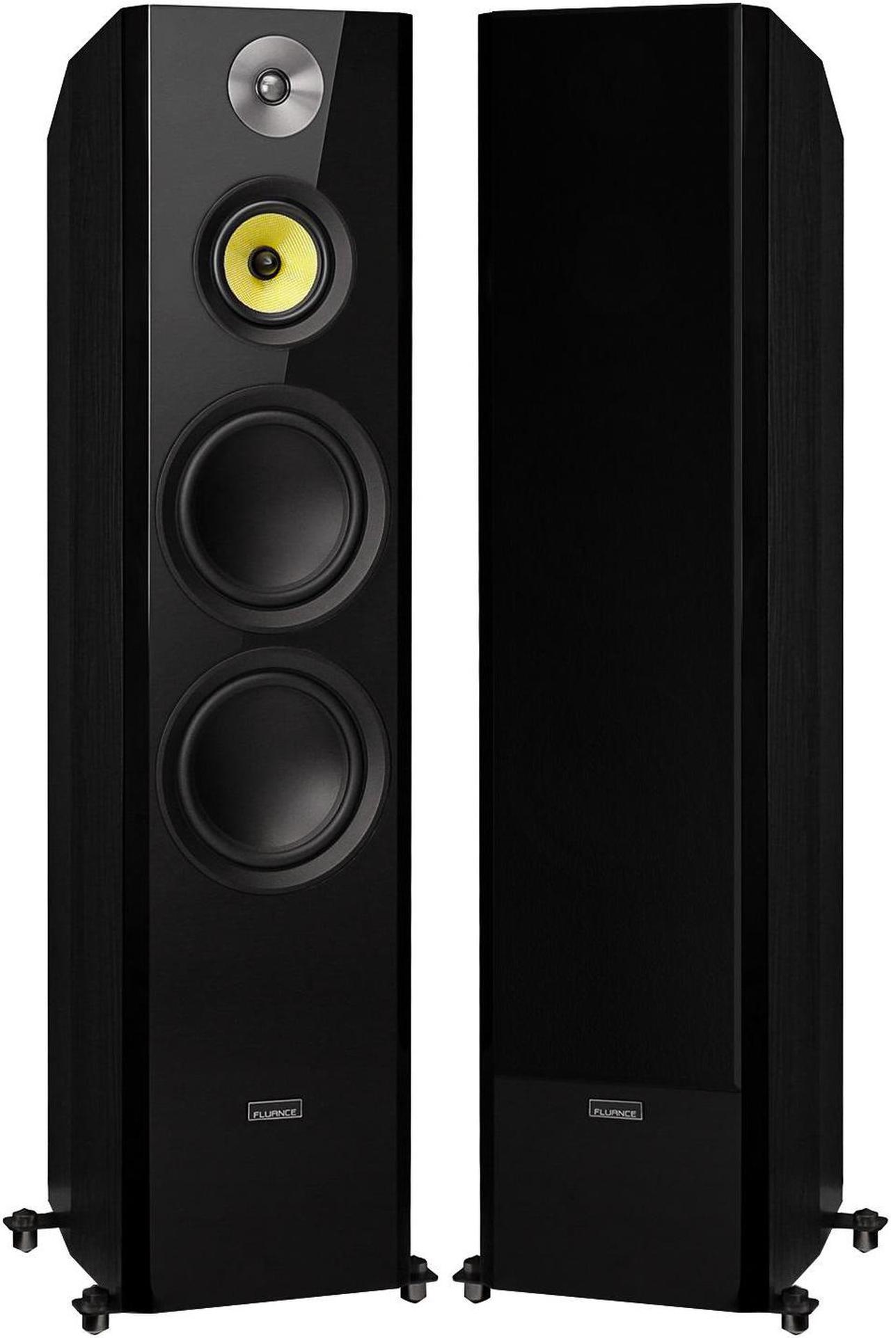 Fluance Signature HiFi 3-Way Floorstanding Tower Speakers with Dual 8" Woofers for 2-Channel Stereo Listening or Home Theater System - Black Ash/Pair (HFF)