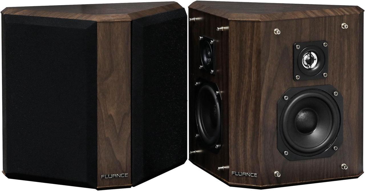 Fluance Elite High Definition 2-Way Bipolar Surround Speakers for Wide Dispersion Surround Sound in Home Theater Systems - Natural Walnut/Pair (SXBP2W)