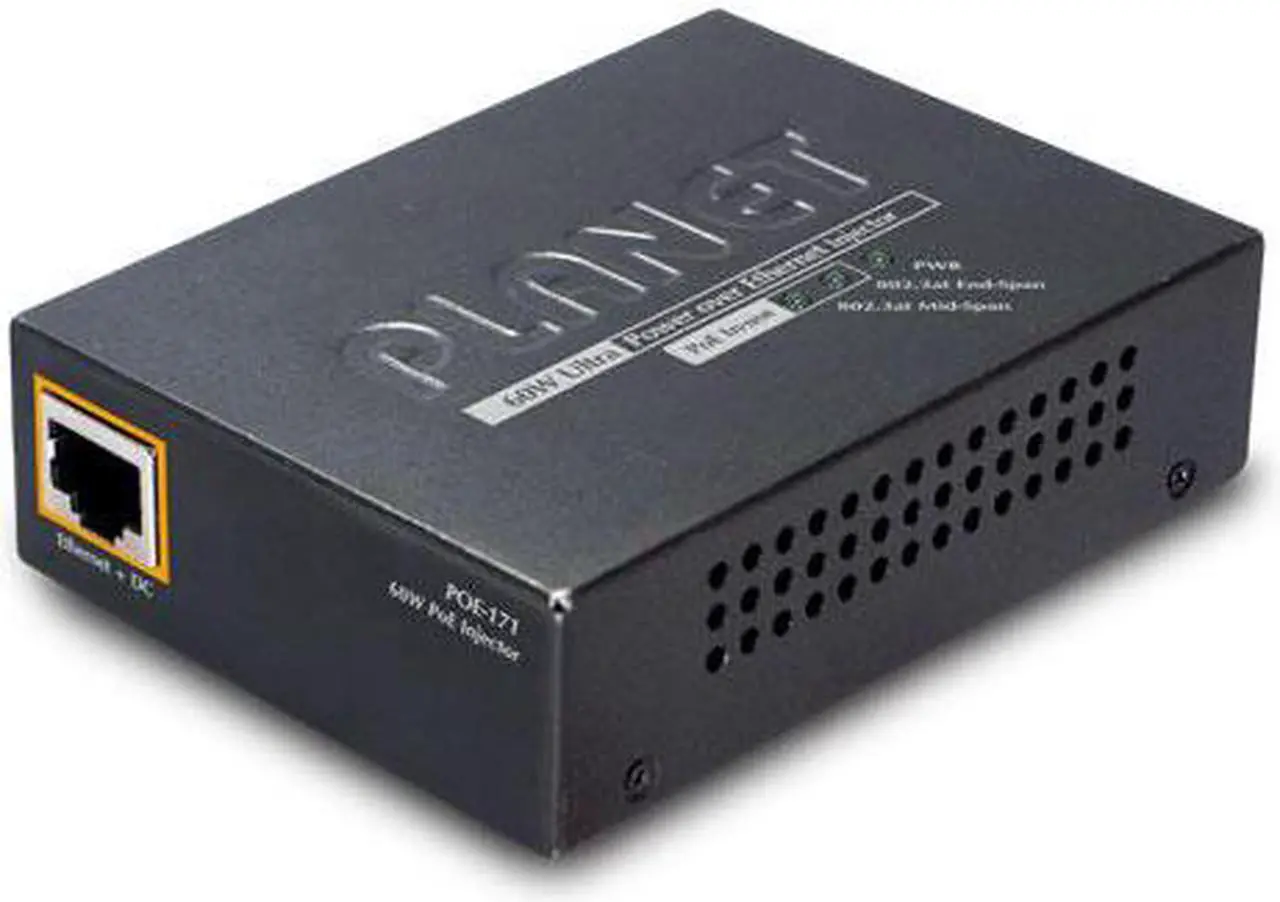 Main image of Planet POE-171 Single-Port 10/100/1000 Mbps Ultra PoE Injector (60 Watts)