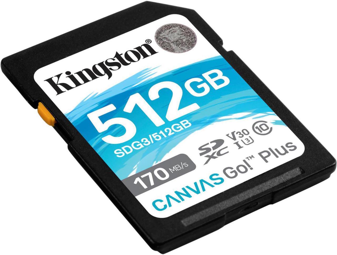 Kingston Technology 512GB SDXC Canvas Go Plus 170r C10 UHS-I U3 V30 (Canada Retail)