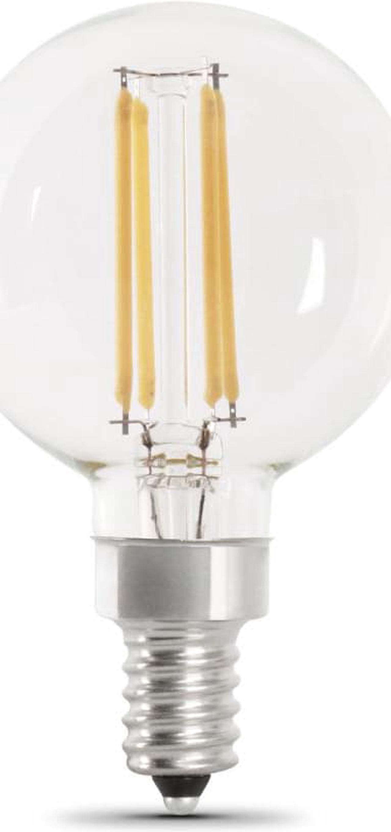 Main image of Feit Electric BPG1640927AFIL/2/RP  3.8 watt G16-1/2 filament LED dimmable light bulb 2 pack