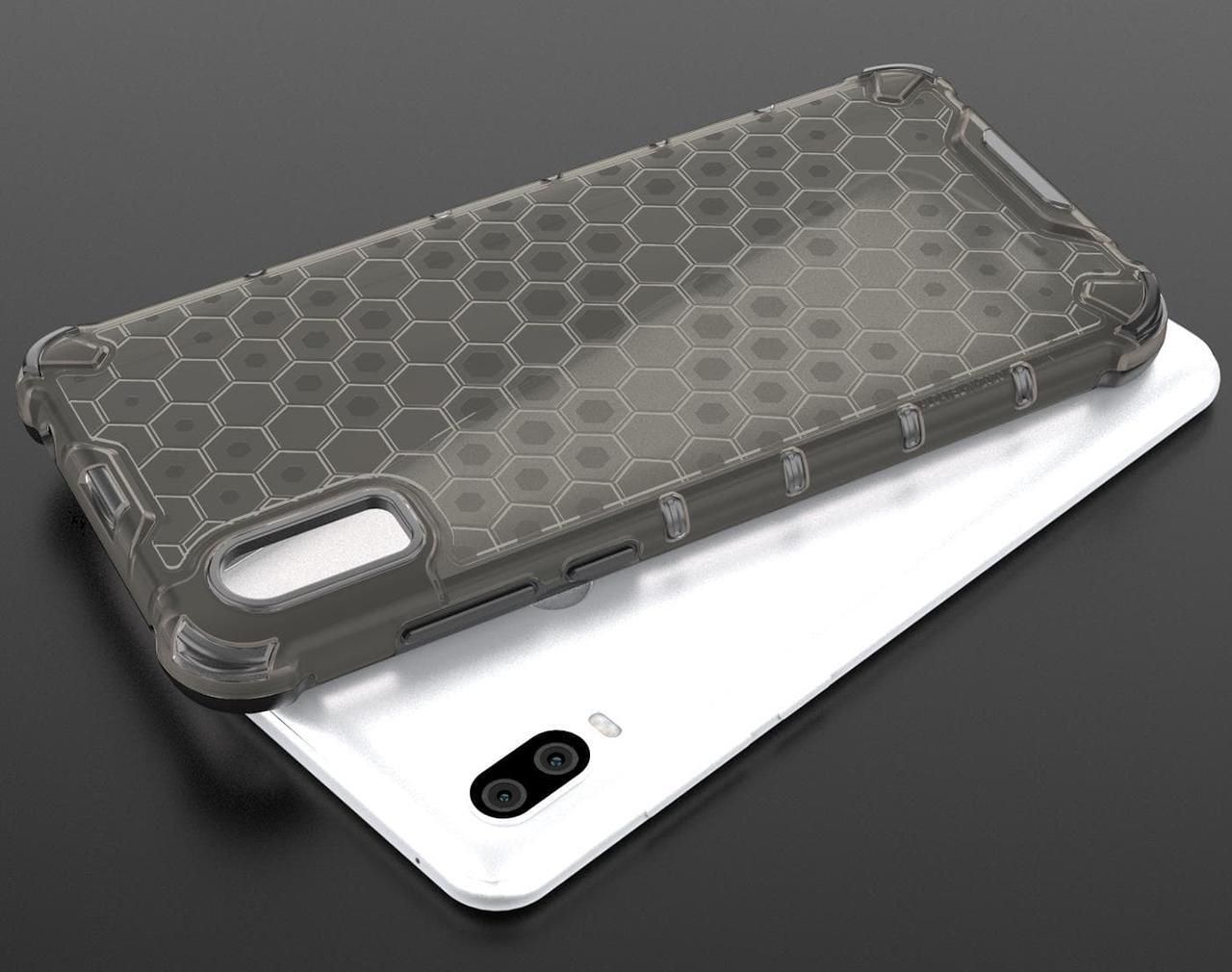 Alt view image 6 of 7 - Black Smoke Tint Honeycomb Hybrid Case Cover for Lively Jitterbug Smart 3 Phone