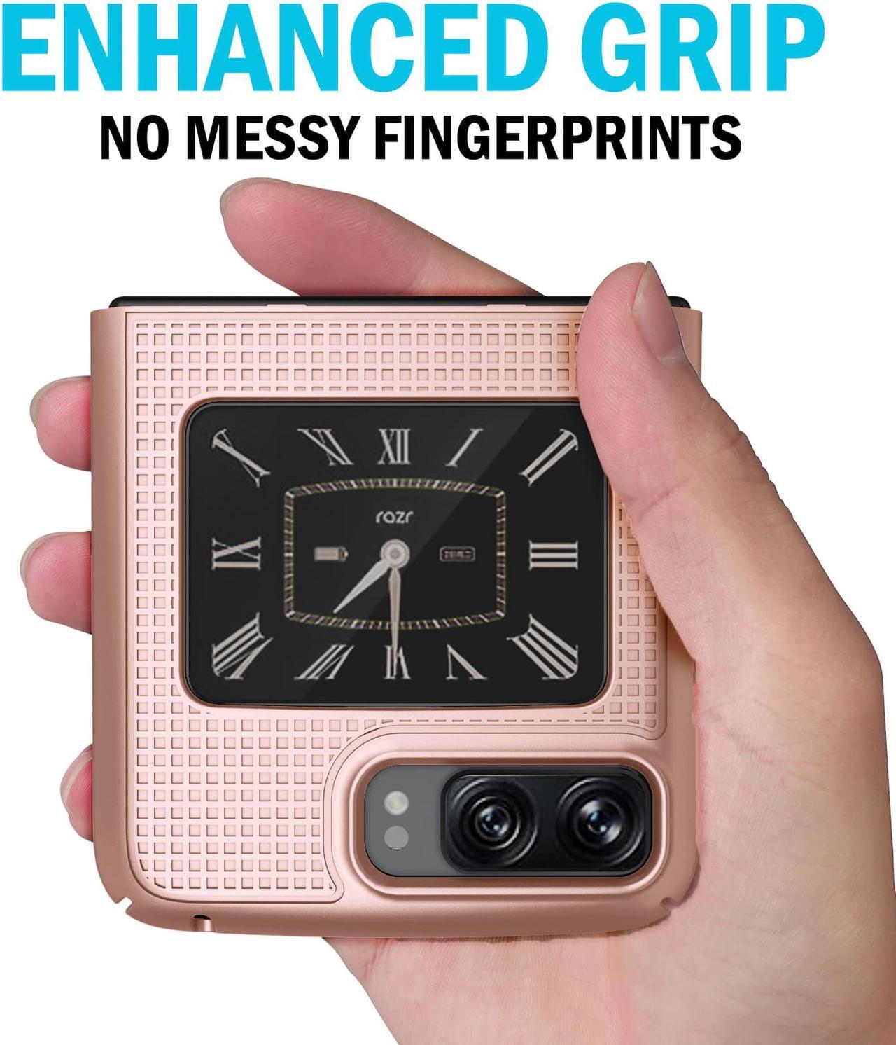Alt view image 5 of 7 - Rose Gold Pink Hard Case Cover and Belt Clip for Motorola Moto RAZR 3 5G (2022)