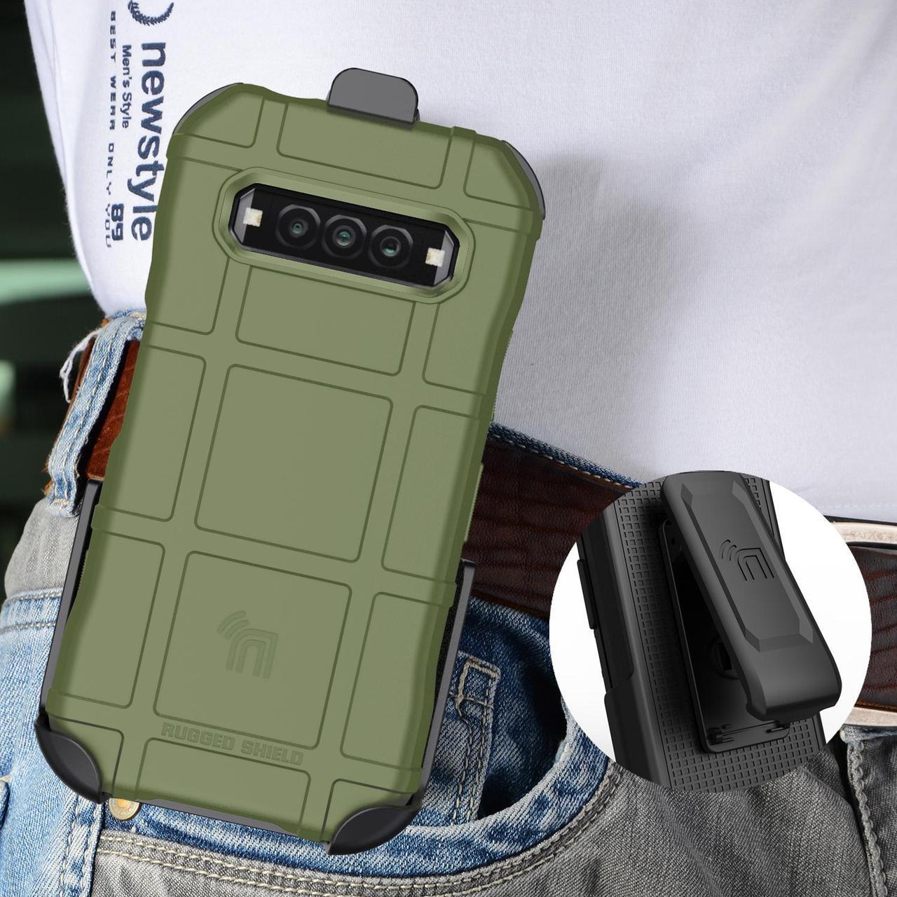 Alt view image 7 of 7 - Special Ops Rugged Case and Belt Clip for Kyocera DuraForce Pro 3 - Olive Green