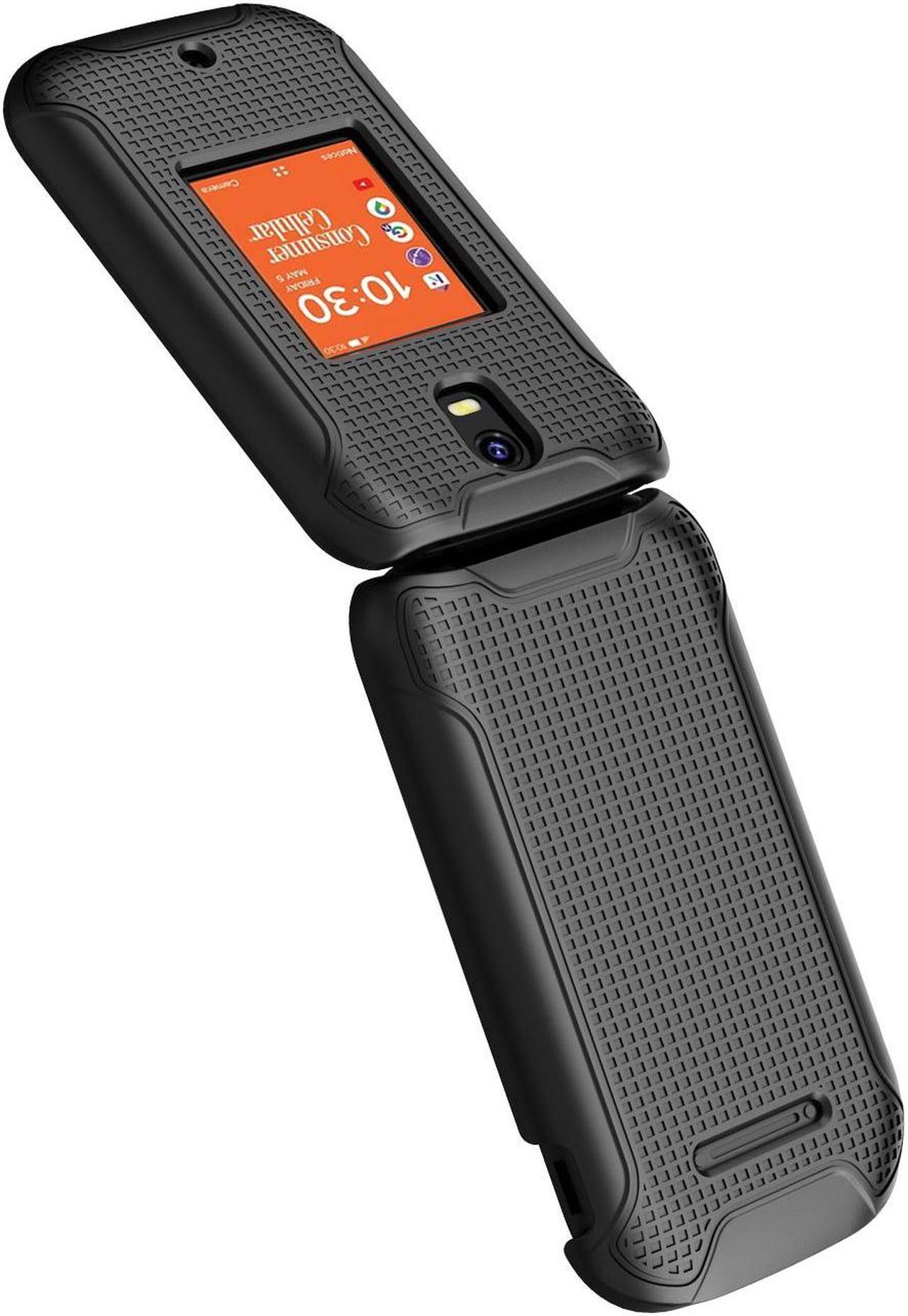 Alt view image 5 of 7 - Black Grid Textured Hard Case Slim Cover for Consumer Cellular Iris Flip Phone