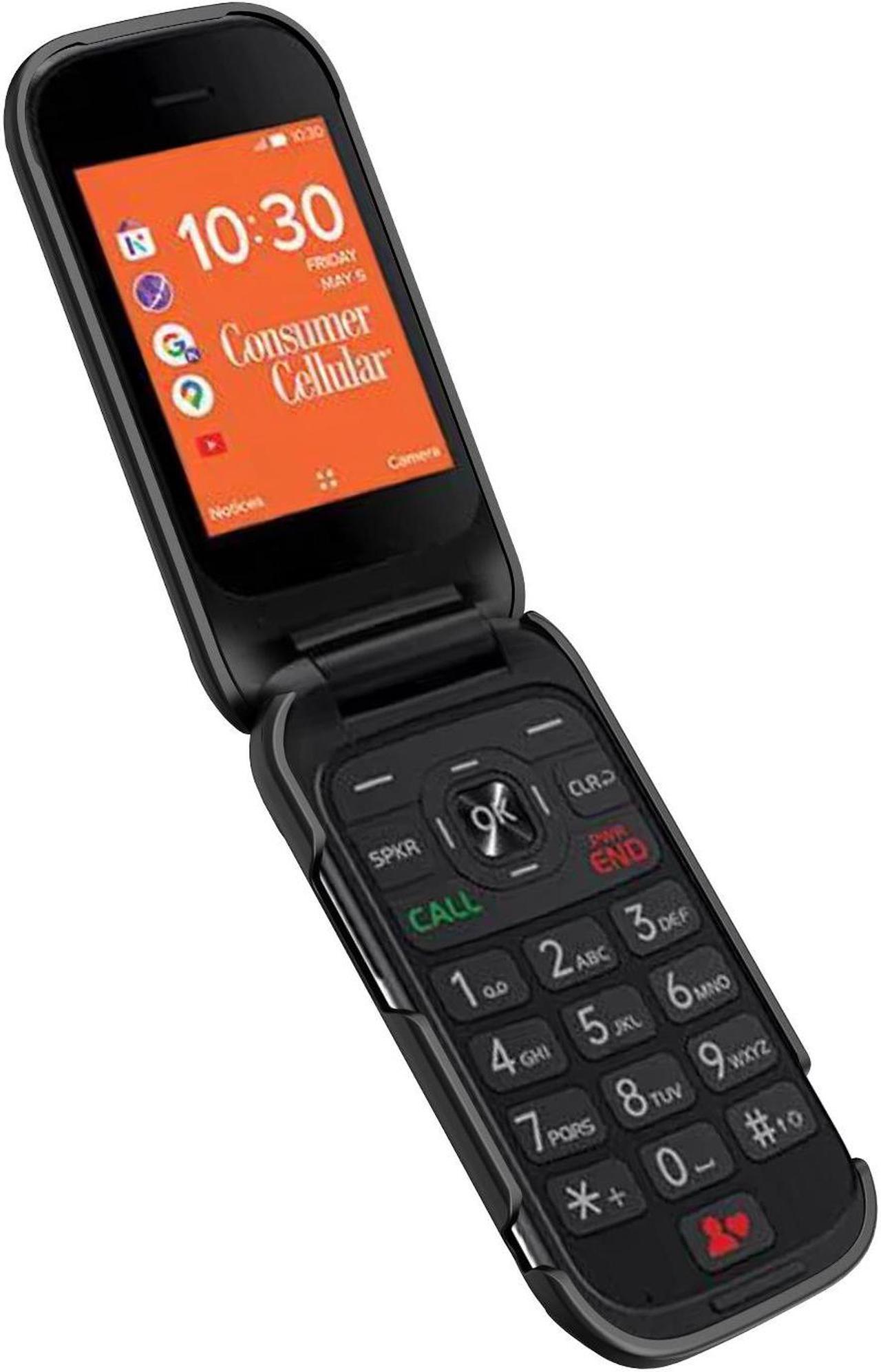 Alt view image 6 of 7 - Black Grid Textured Hard Case Slim Cover for Consumer Cellular Iris Flip Phone