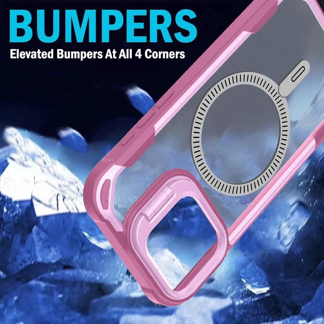 Alt view image 3 of 6 - Camera Stand Case for iPhone 16 Pro Max - Compatible with MagSafe - Soft Pink