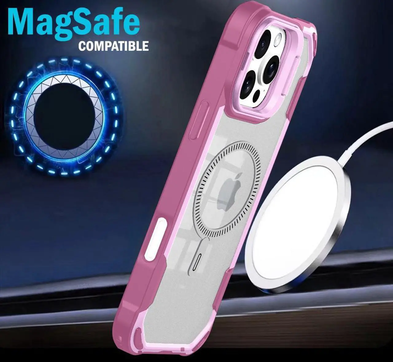 Alt view image 4 of 6 - Camera Stand Case for iPhone 16 Pro Max - Compatible with MagSafe - Soft Pink
