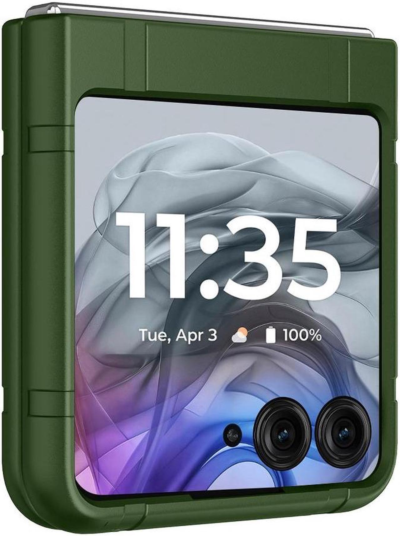 Alt view image 6 of 7 - Textured Hard Case Slim Cover for Motorola RAZR 2024/2025 - Forest Green