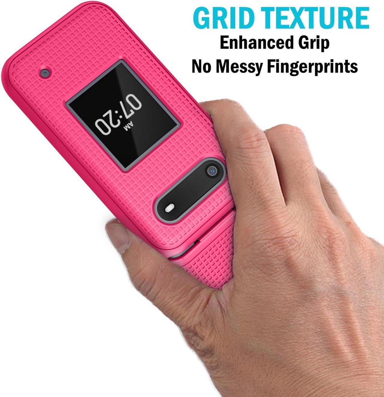 Alt view image 2 of 7 - Bright Hot Pink Slim Hard Shell Case Cover for Nokia 2760 2780 Flip Phone