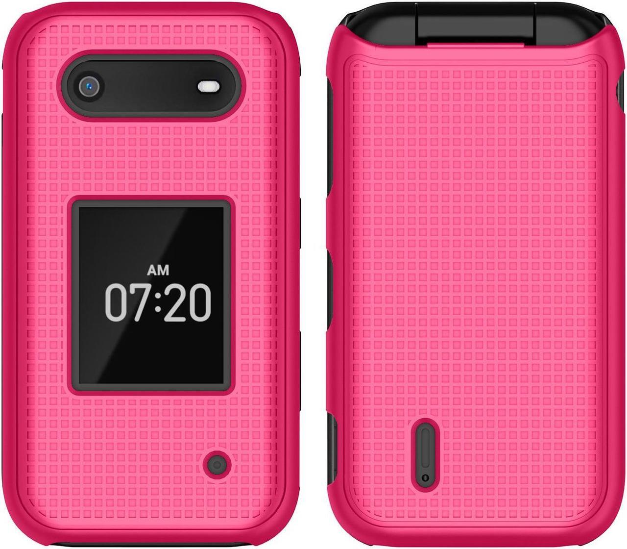 Alt view image 3 of 7 - Bright Hot Pink Slim Hard Shell Case Cover for Nokia 2760 2780 Flip Phone