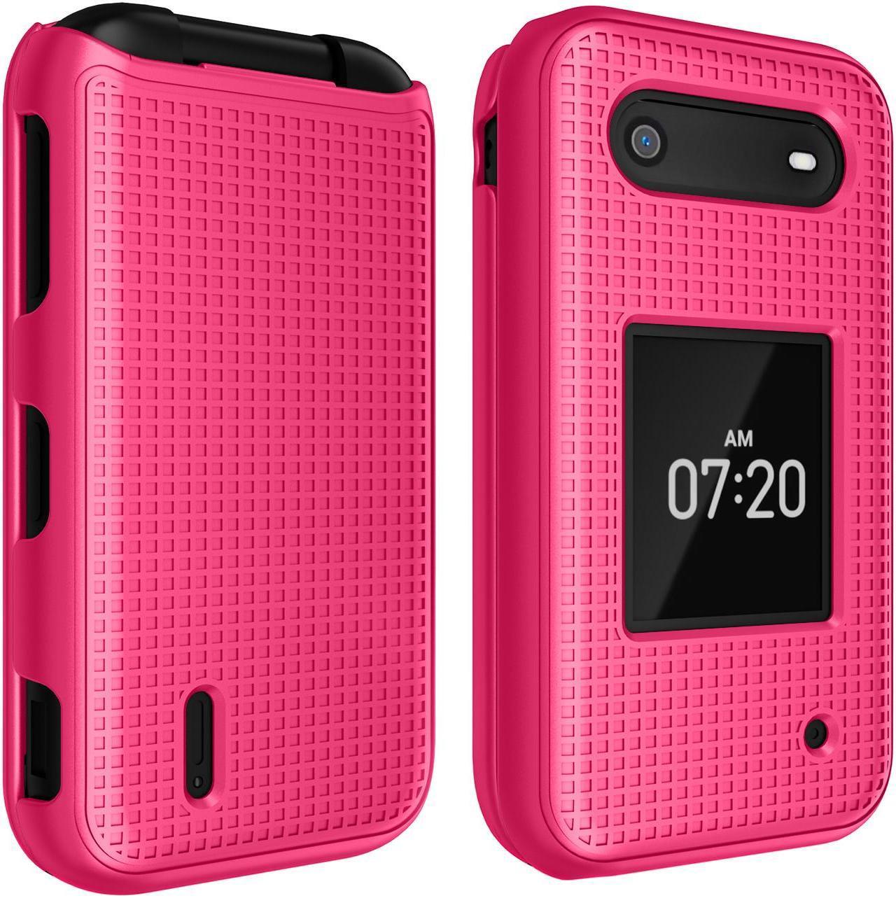 Alt view image 7 of 7 - Bright Hot Pink Slim Hard Shell Case Cover for Nokia 2760 2780 Flip Phone