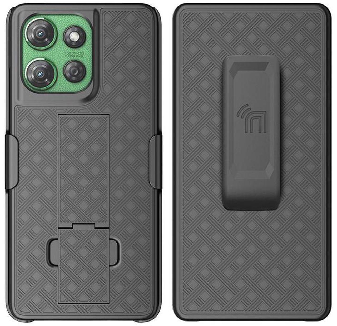 Alt view image 2 of 7 - Slim Case and Belt Clip Holster for Motorola Moto G Power 5G 2025 Phone - Black