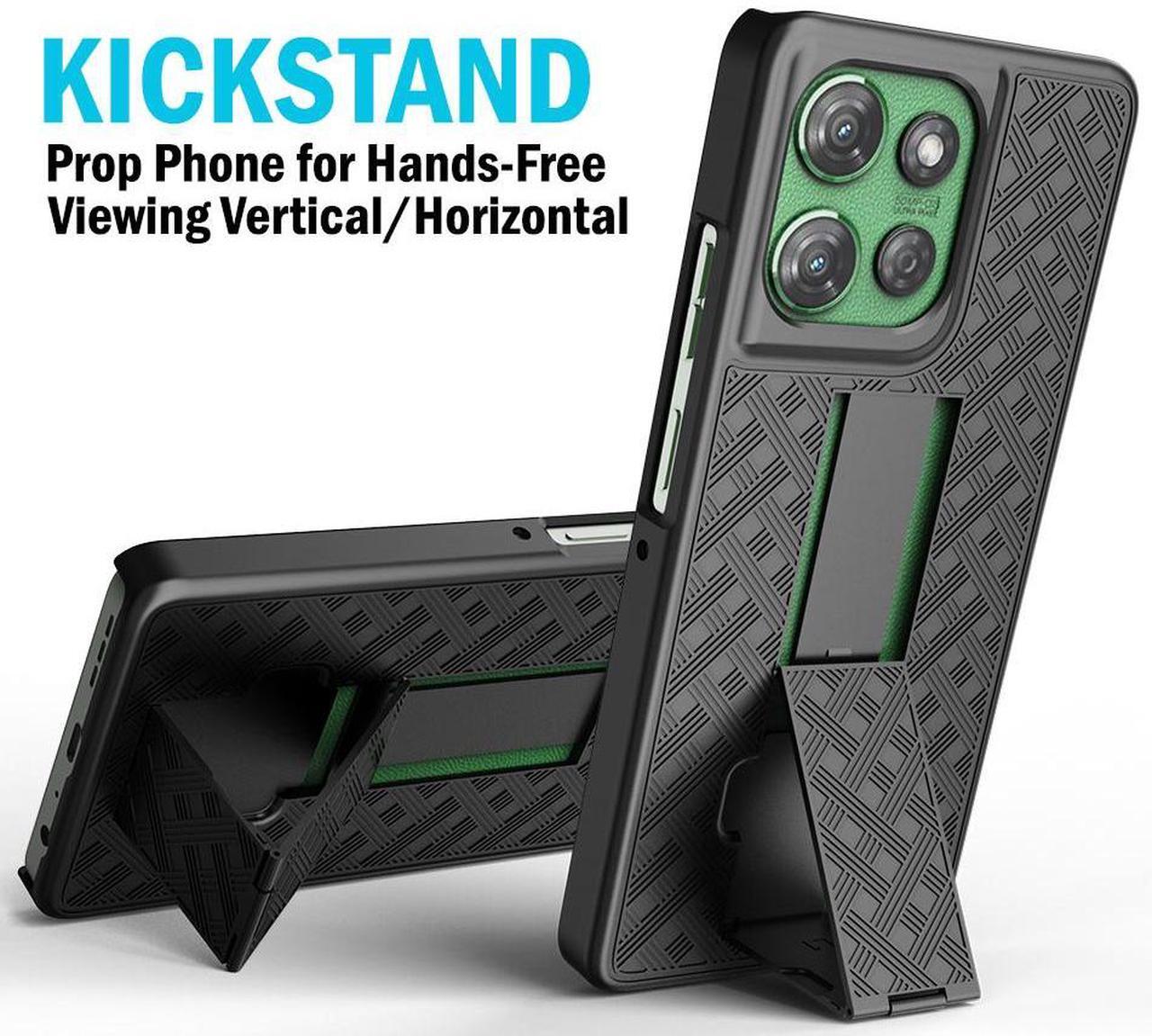 Alt view image 3 of 7 - Slim Case and Belt Clip Holster for Motorola Moto G Power 5G 2025 Phone - Black