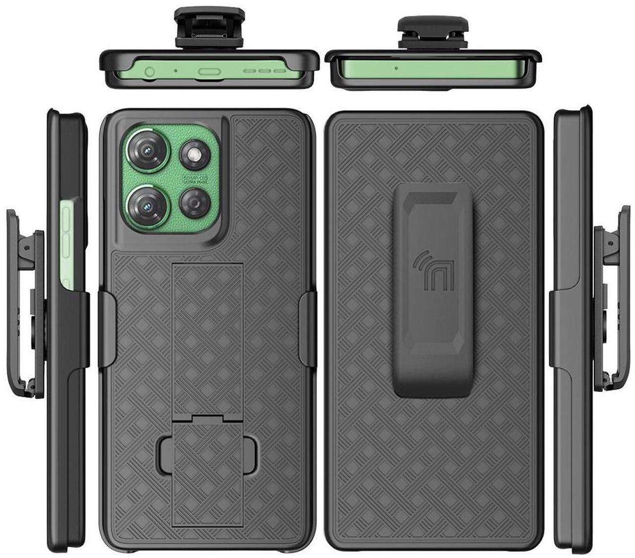 Alt view image 6 of 7 - Slim Case and Belt Clip Holster for Motorola Moto G Power 5G 2025 Phone - Black