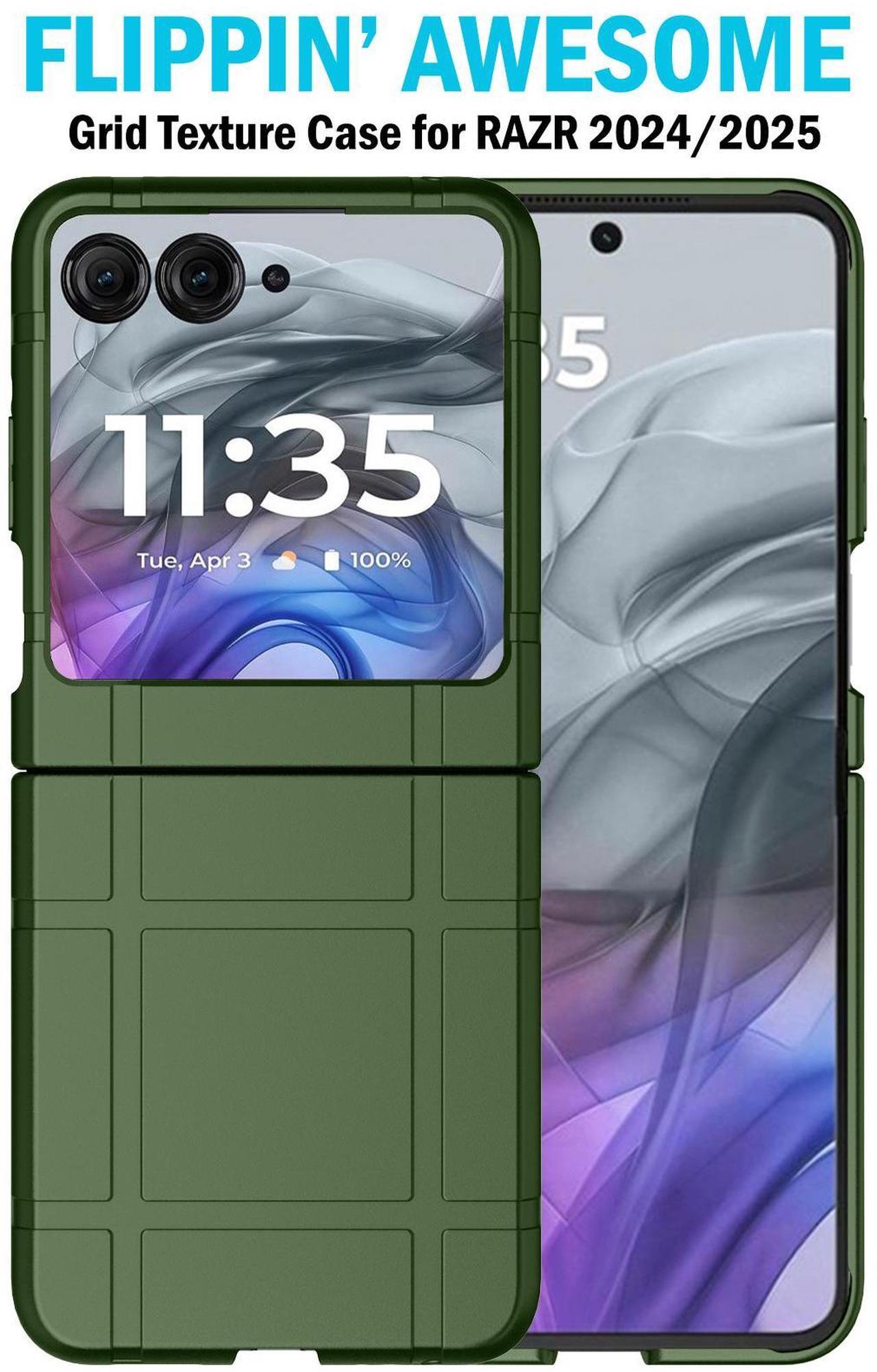 Alt view image 3 of 7 - Textured Hard Case Slim Cover for Motorola RAZR 2024/2025 - Forest Green