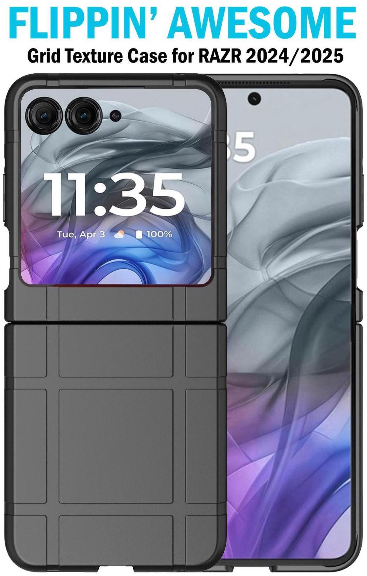 Alt view image 2 of 7 - Hard Case Cover and Belt Clip Holster for Motorola RAZR 2024/2025 Phone - Black