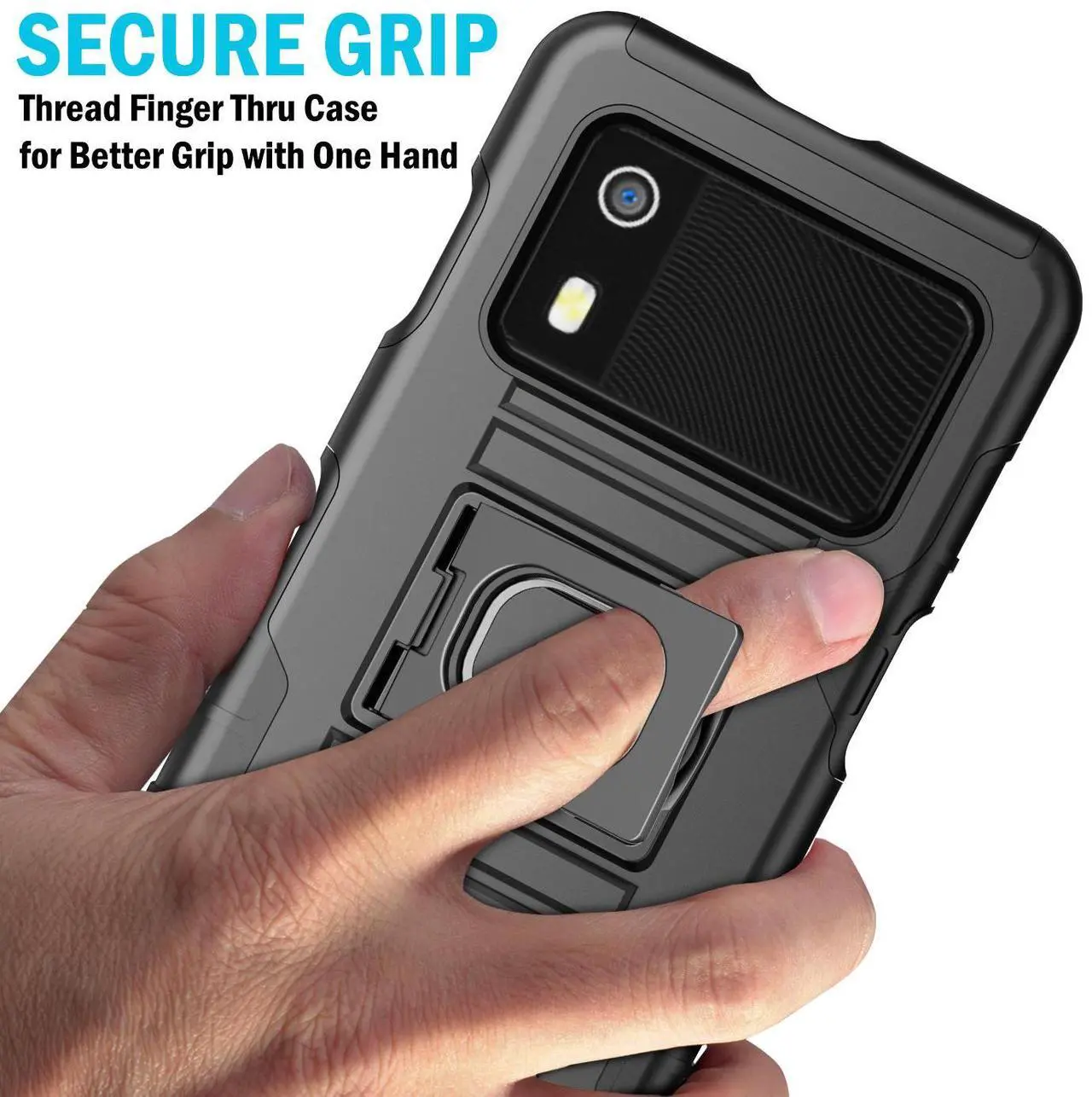 Alt view image 3 of 7 - Rugged Case and Belt Clip Holster for Zebra EM45 RFID Mobile - Black