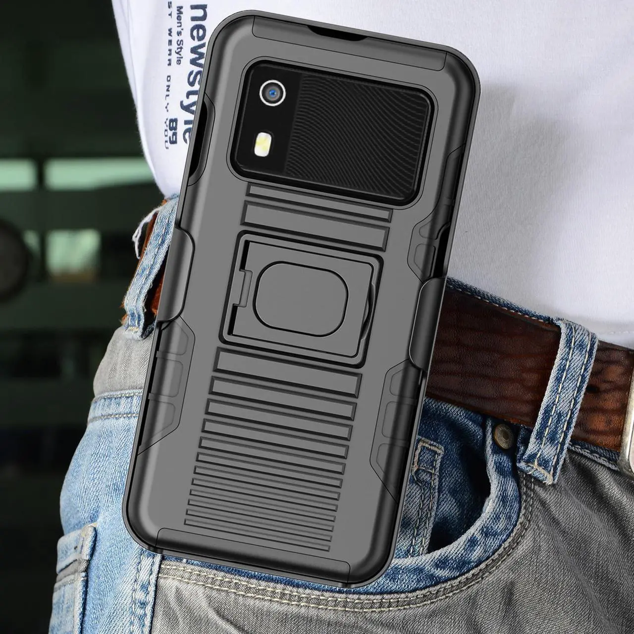 Alt view image 7 of 7 - Rugged Case and Belt Clip Holster for Zebra EM45 RFID Mobile - Black