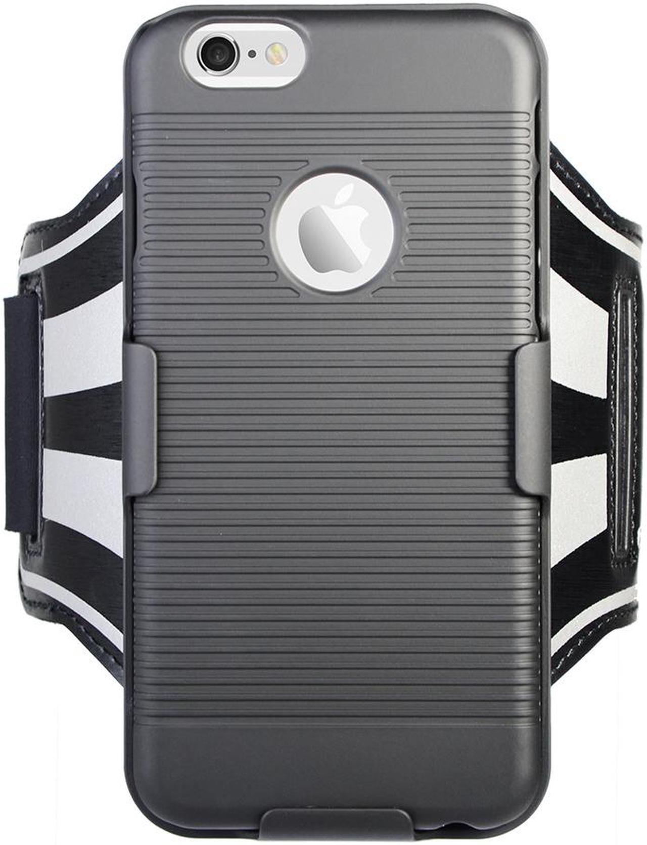 Alt view image 2 of 7 - BLACK CASE COVER + ARMBAND STRAP COMBO ROTATING/REFLECTIVE FOR iPHONE 6 6s
